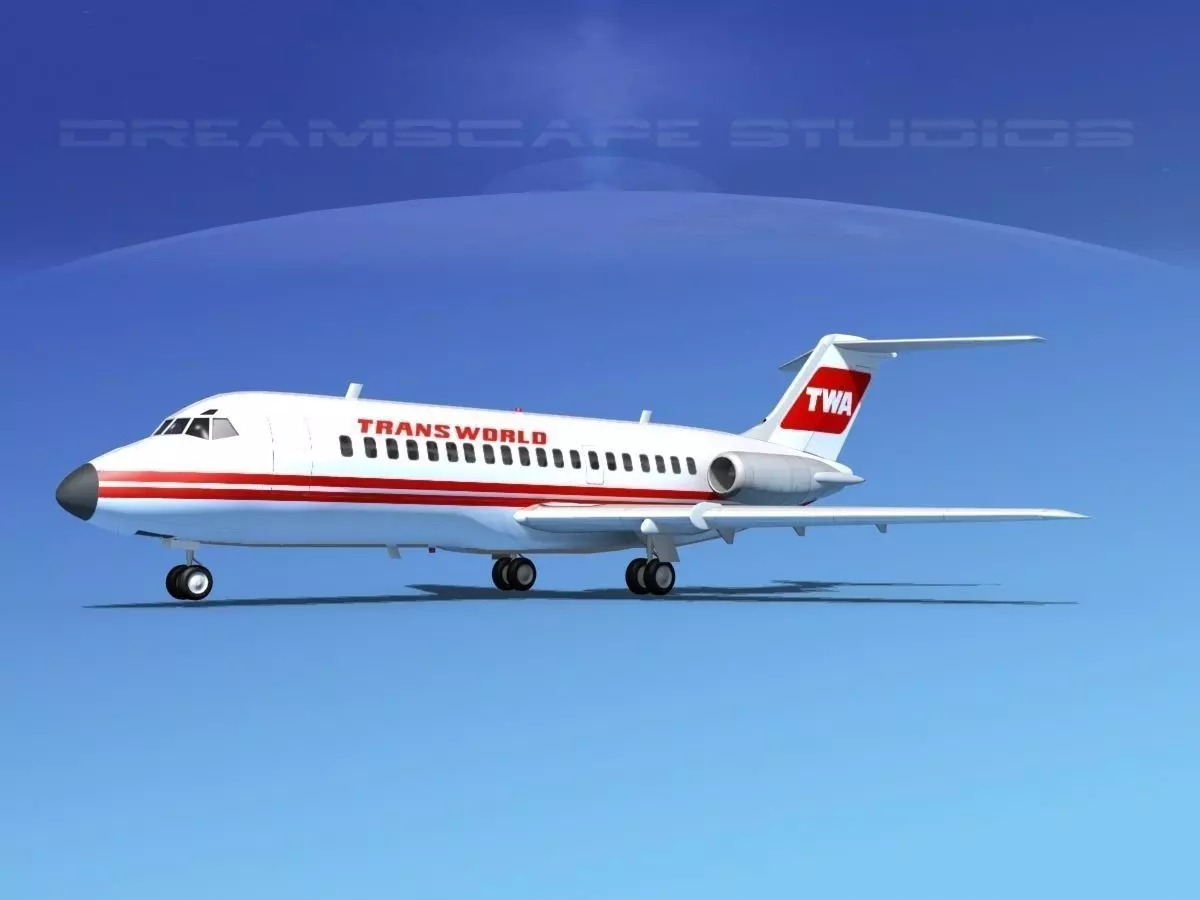 Douglas DC-9-15 TWA 2 3D model_0