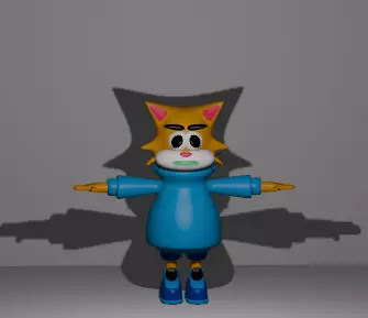Cute Cartoon Cat Character Fully Rigged Ready for Animation 3D model