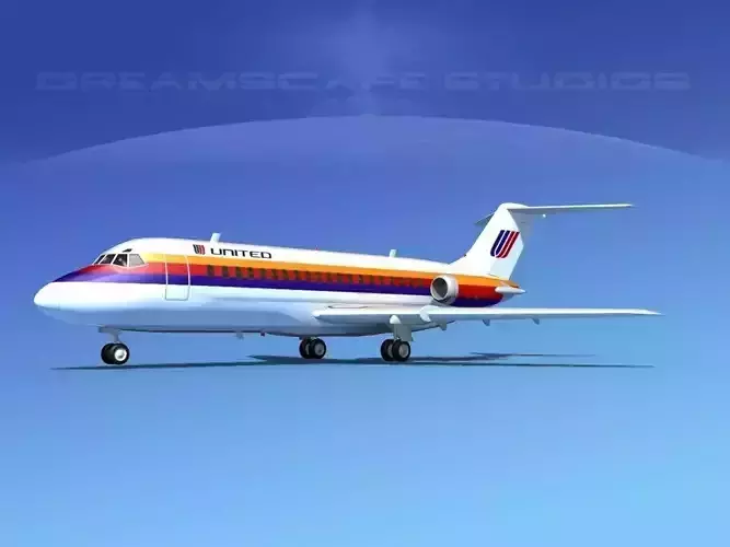 Douglas DC-9-15 United 2 3D model