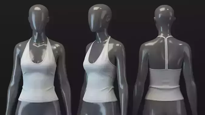 Halter Top with Back Strap Detail