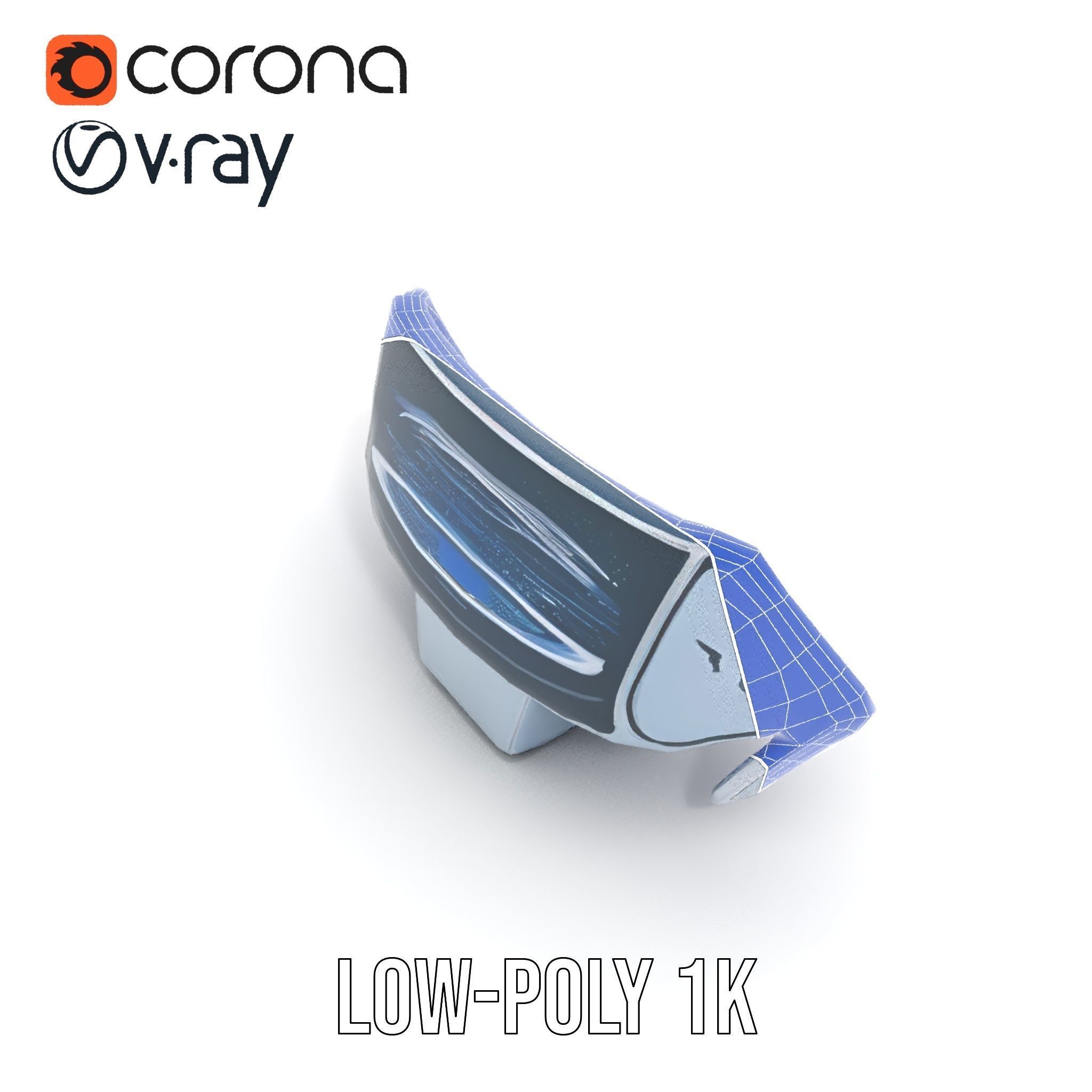 Futuristic Control Console Model Pack Low-poly 3D model_14