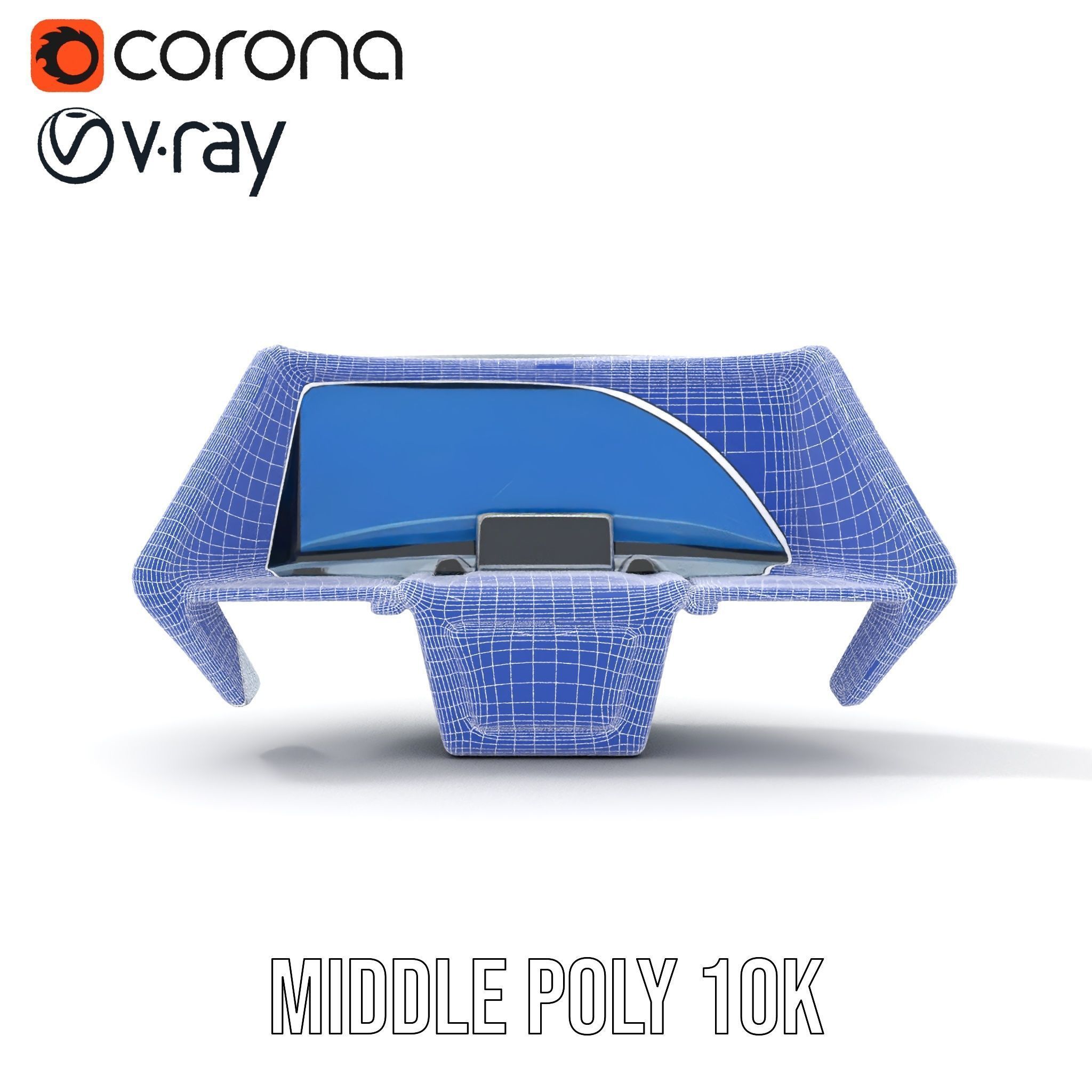 Futuristic Control Console Model Pack Low-poly 3D model_29