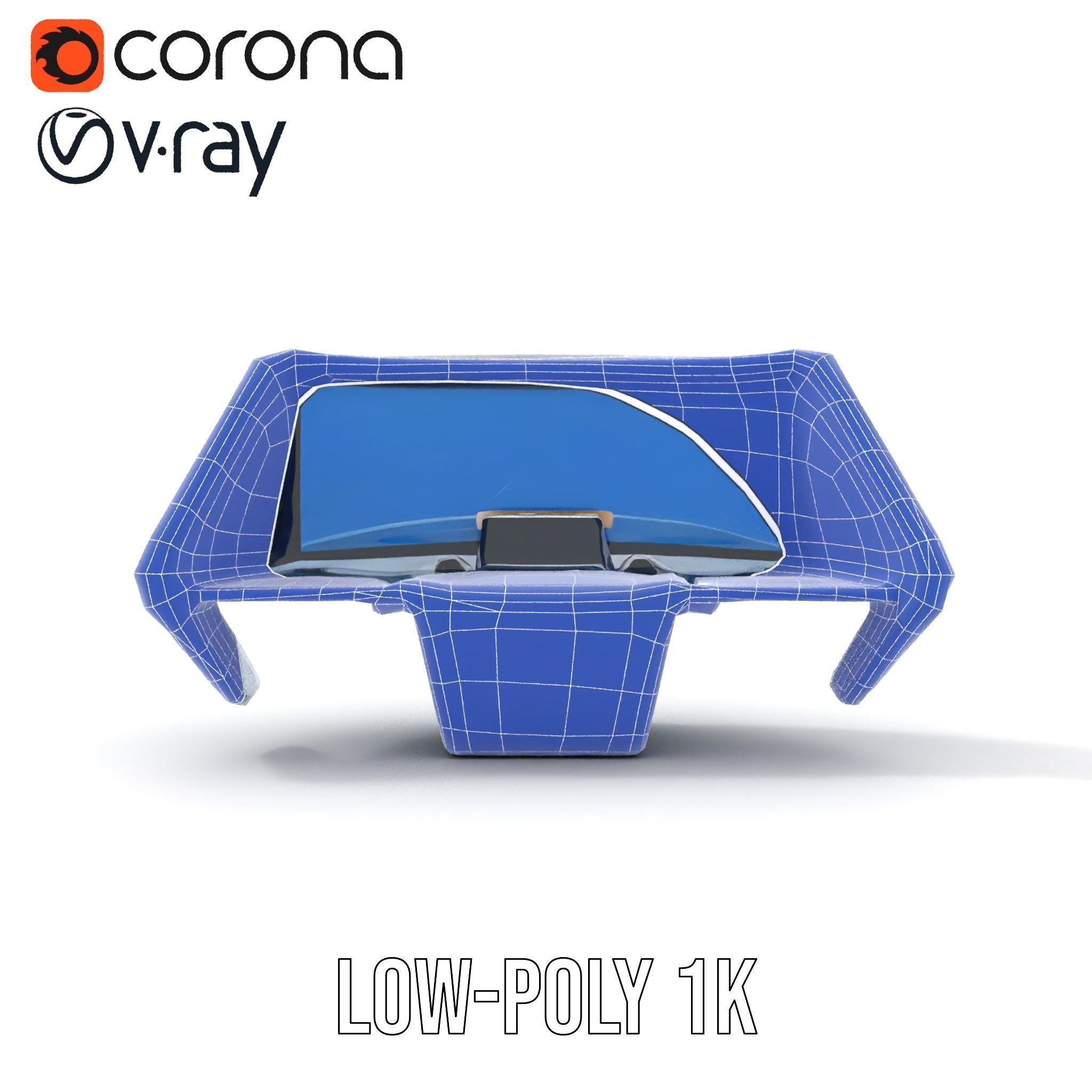 Futuristic Control Console Model Pack Low-poly 3D model_30