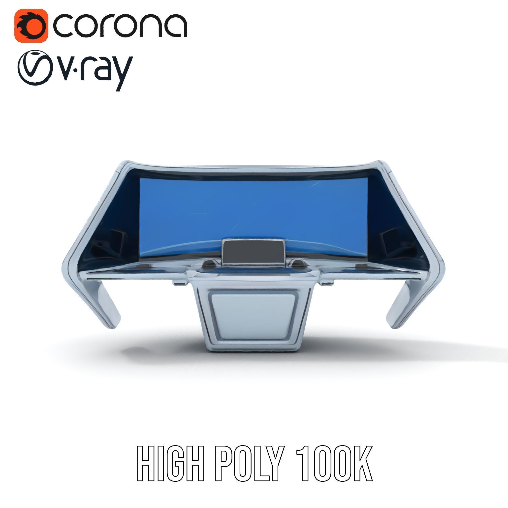Futuristic Control Console Model Pack Low-poly 3D model_25