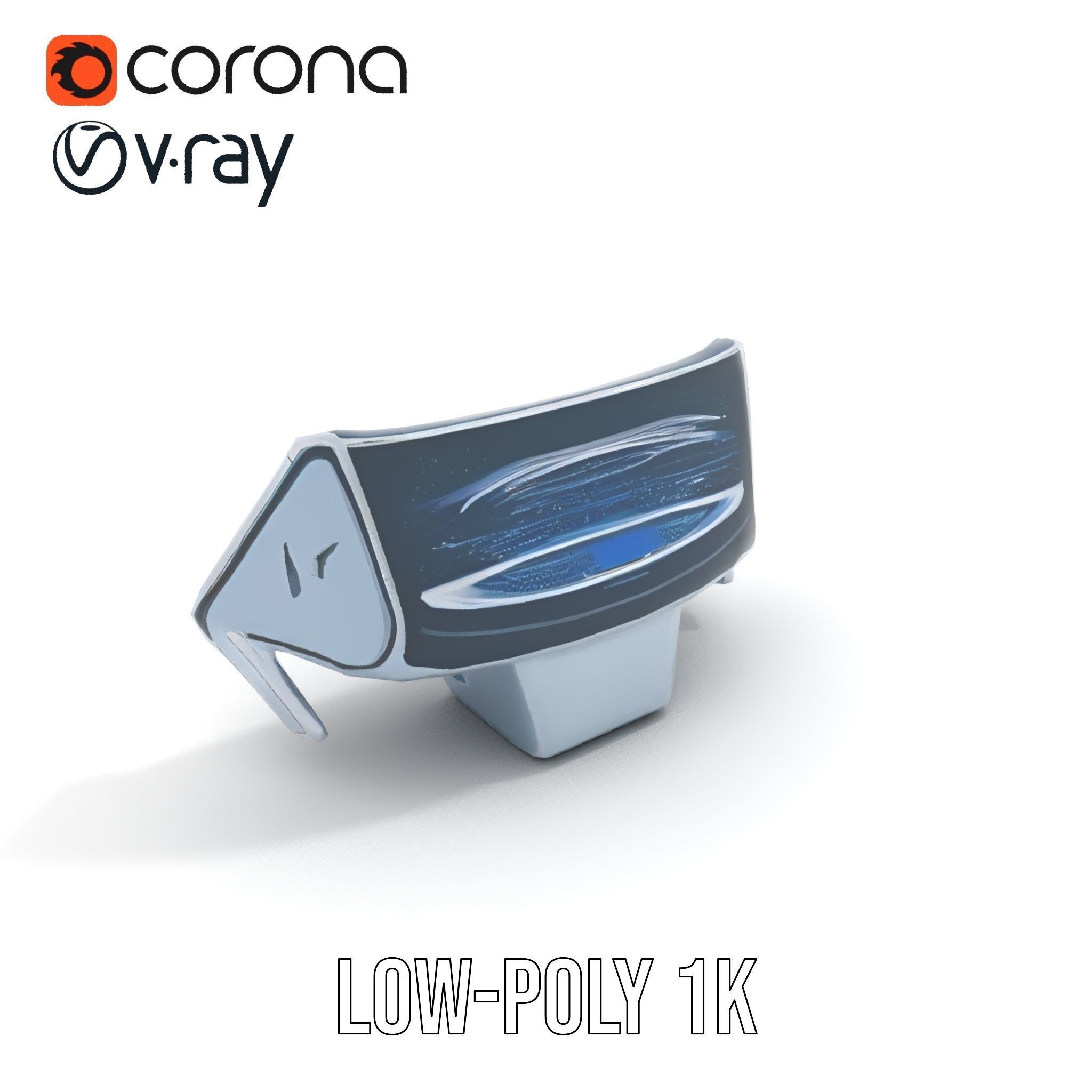 Futuristic Control Console Model Pack Low-poly 3D model_24