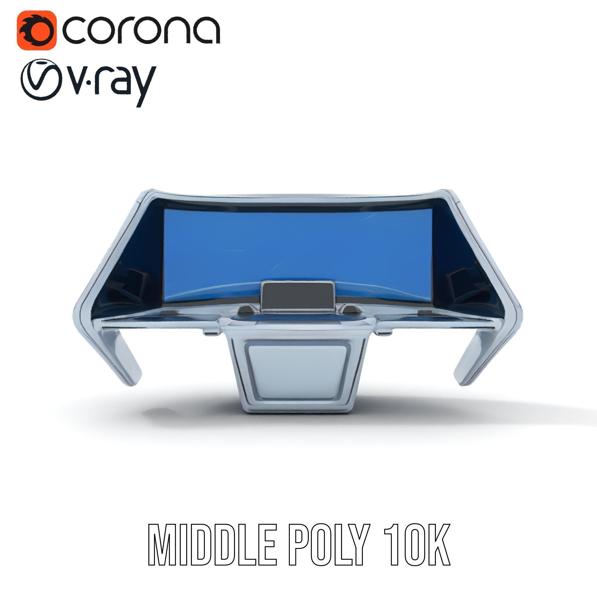 Futuristic Control Console Model Pack Low-poly 3D model_13