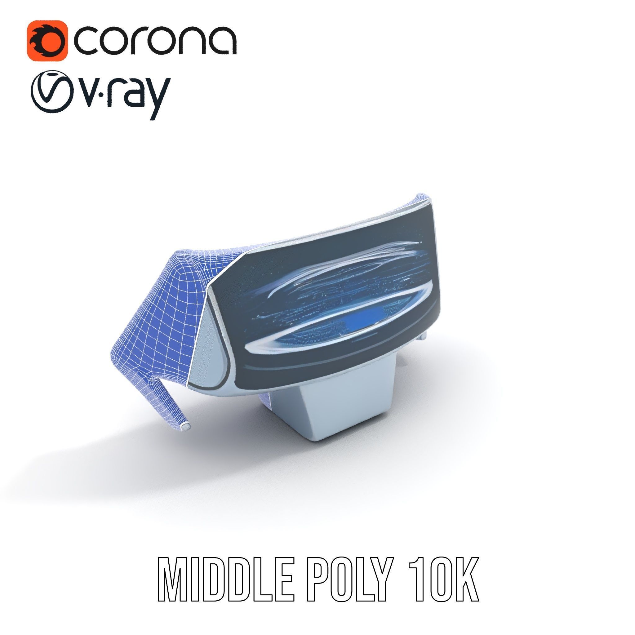 Futuristic Control Console Model Pack Low-poly 3D model_23