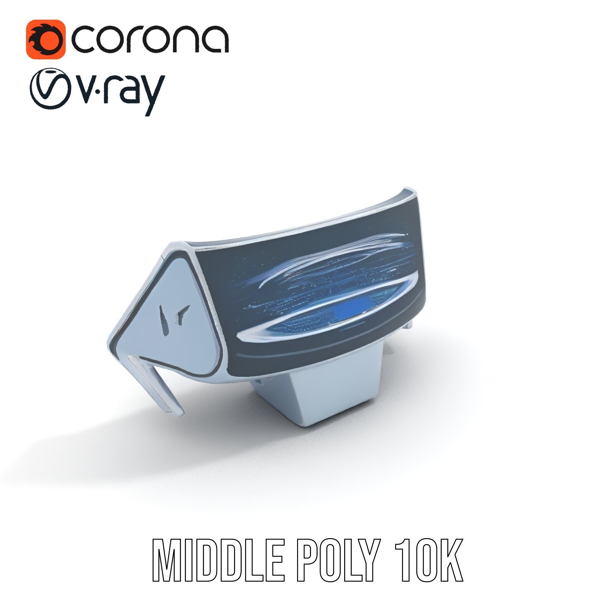 Futuristic Control Console Model Pack Low-poly 3D model_11