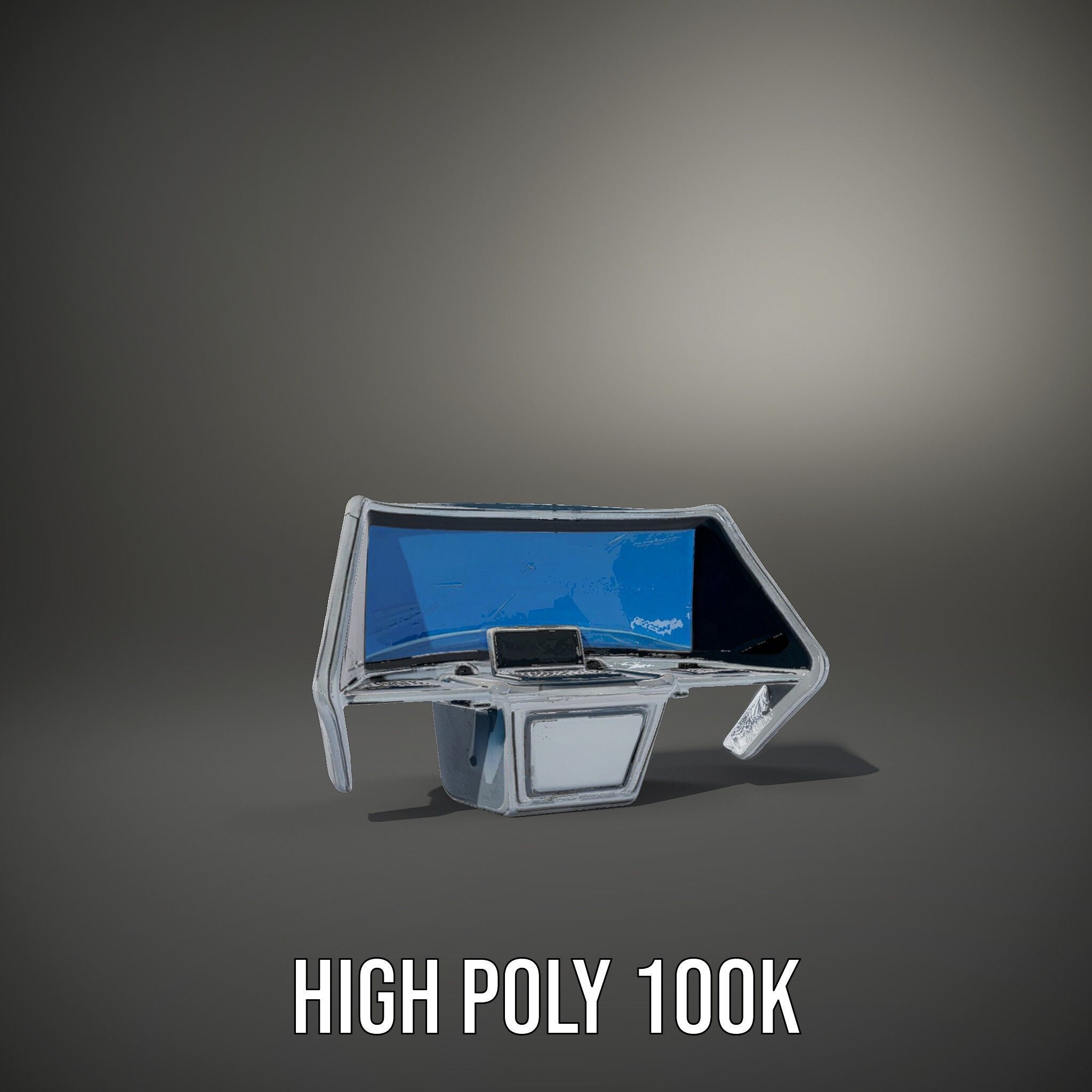 Futuristic Control Console Model Pack Low-poly 3D model_8