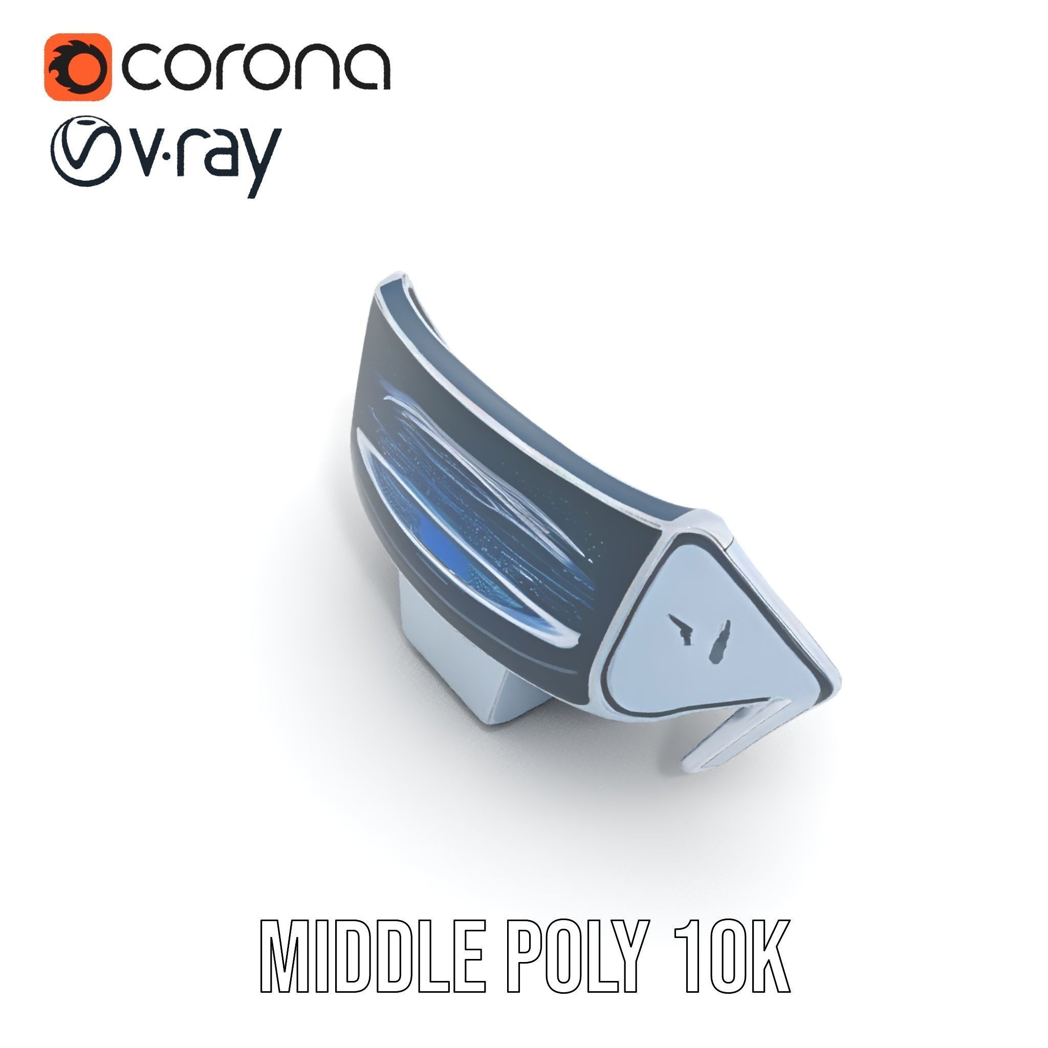 Futuristic Control Console Model Pack Low-poly 3D model_16