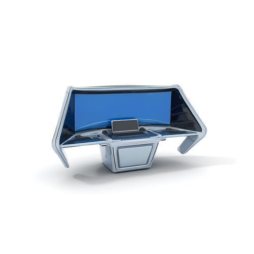 Futuristic Control Console Model Pack Low-poly 3D model