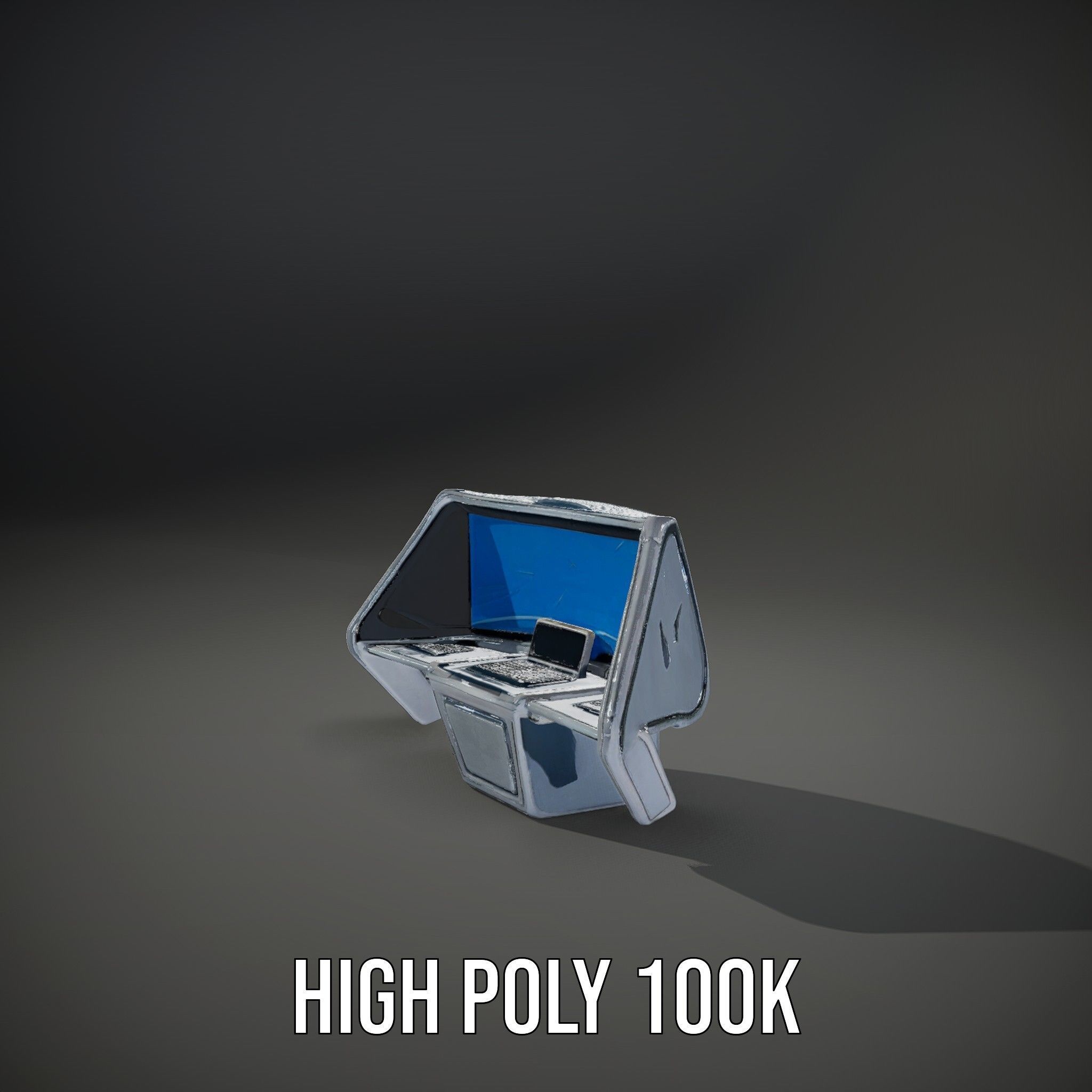 Futuristic Control Console Model Pack Low-poly 3D model_10