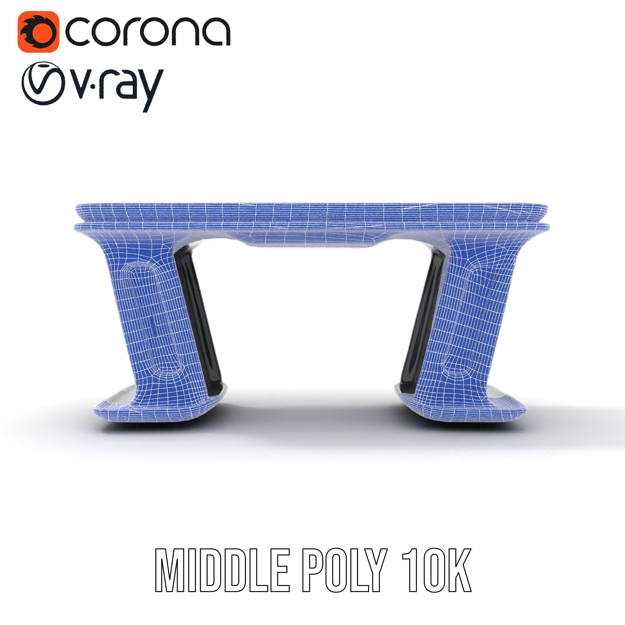 Futuristic Gaming Desk Model Pack Low-poly 3D model_26