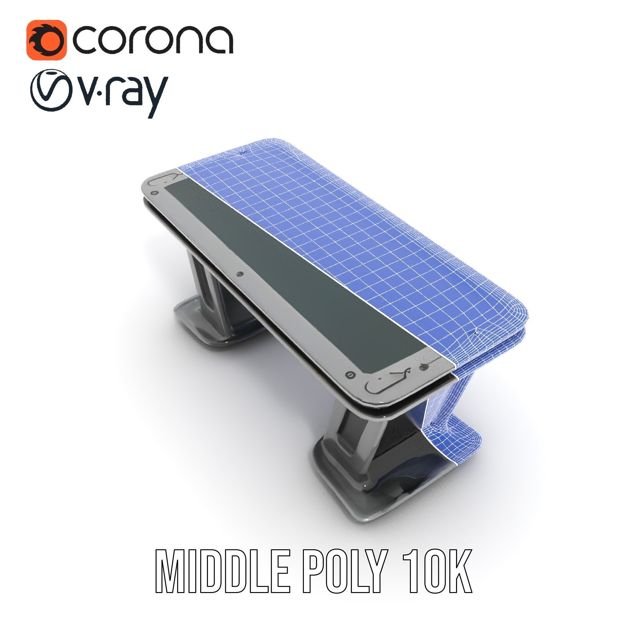 Futuristic Gaming Desk Model Pack Low-poly 3D model_24