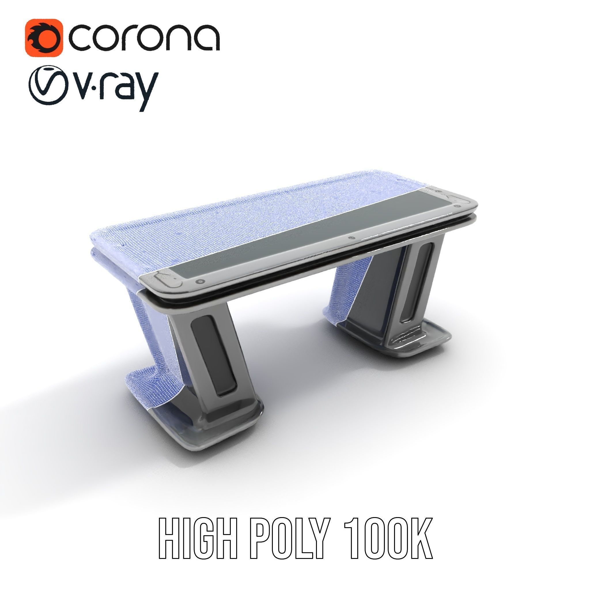 Futuristic Gaming Desk Model Pack Low-poly 3D model_33