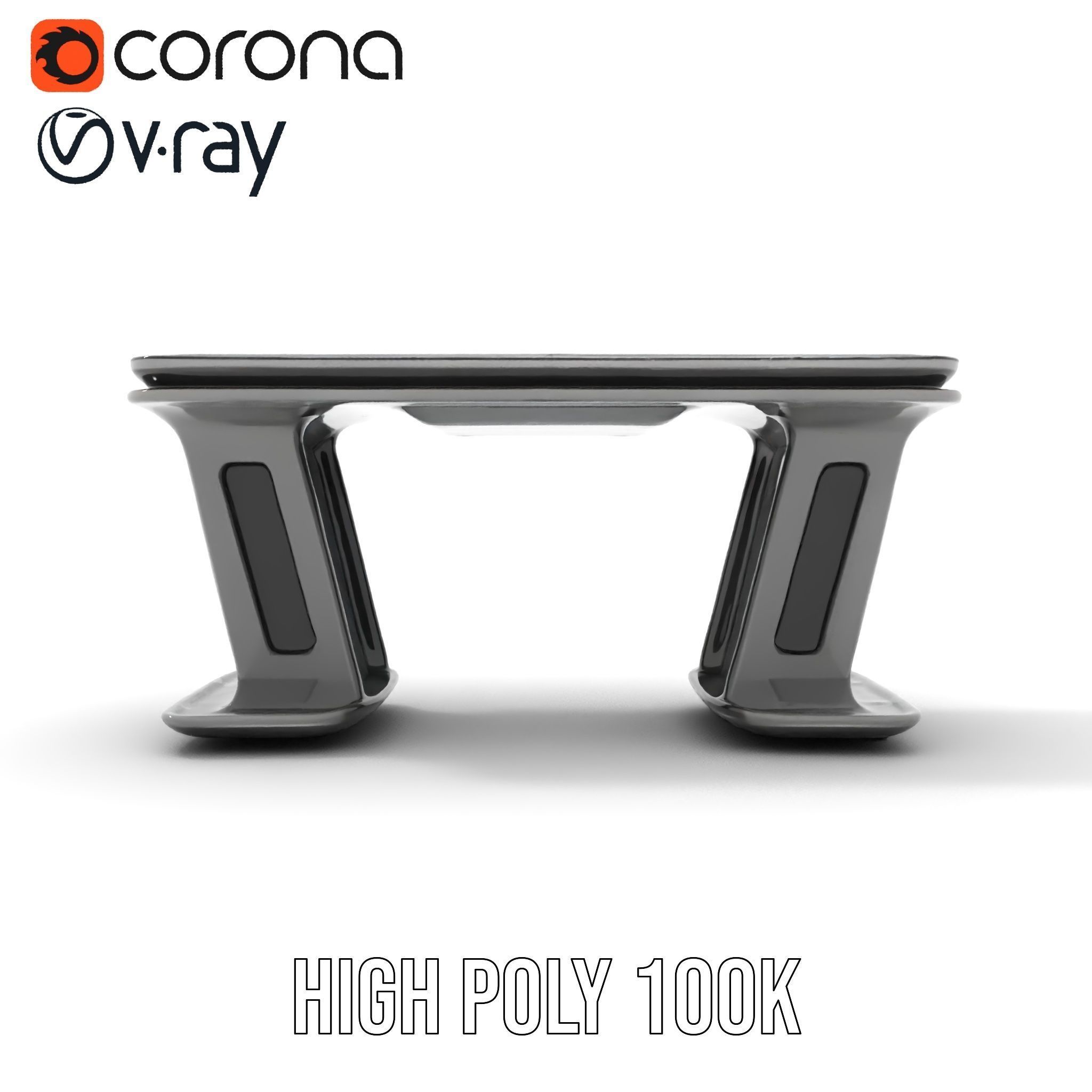 Futuristic Gaming Desk Model Pack Low-poly 3D model_17