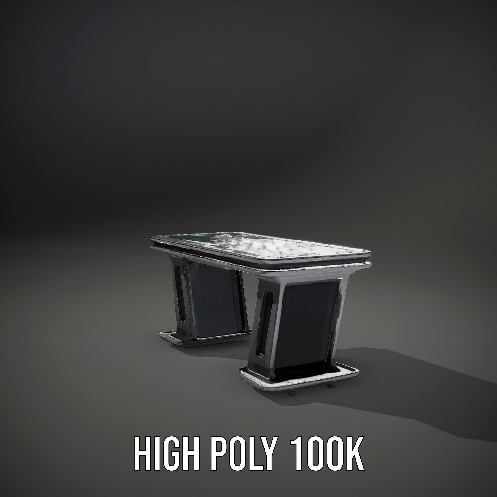 Futuristic Gaming Desk Model Pack Low-poly 3D model_8