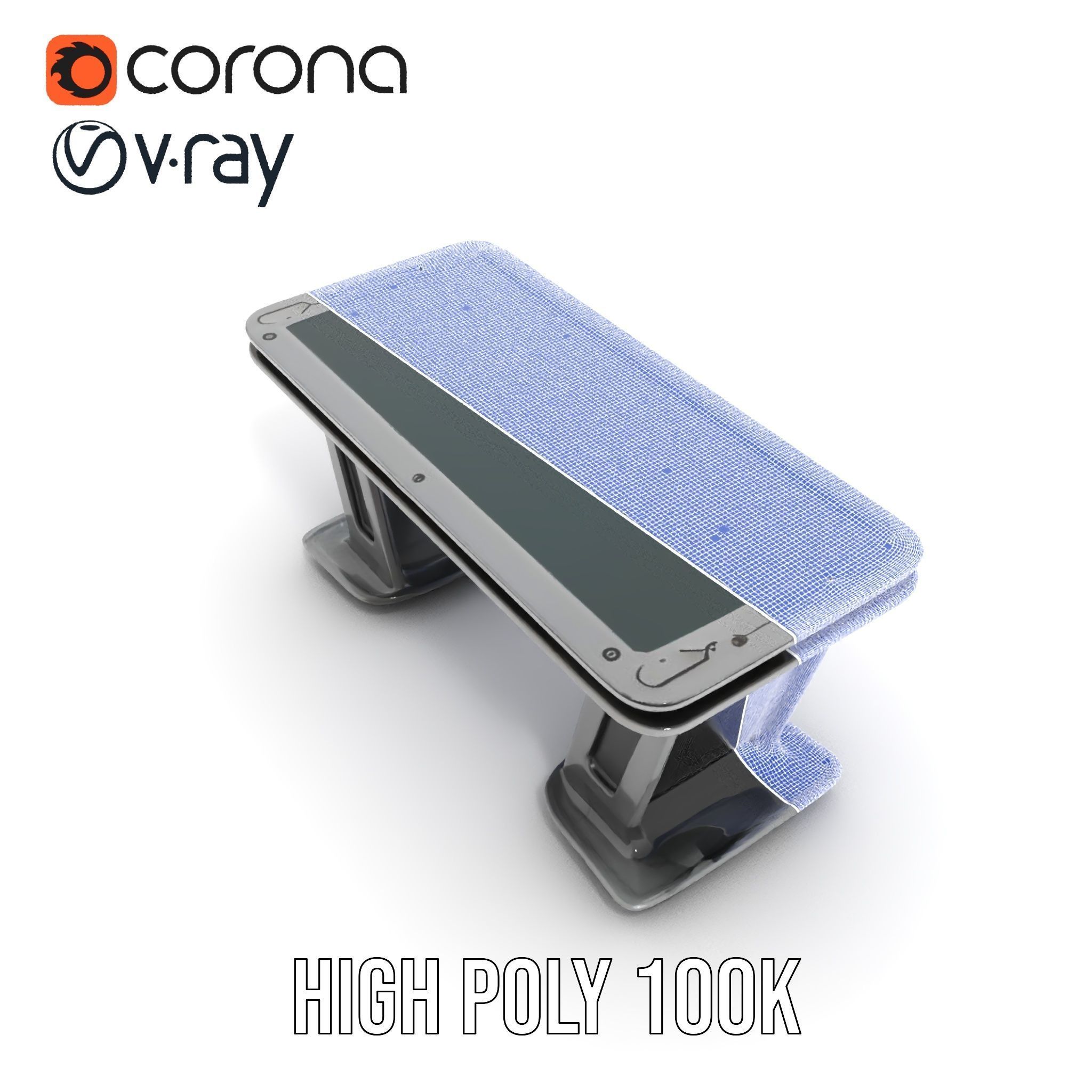 Futuristic Gaming Desk Model Pack Low-poly 3D model_32