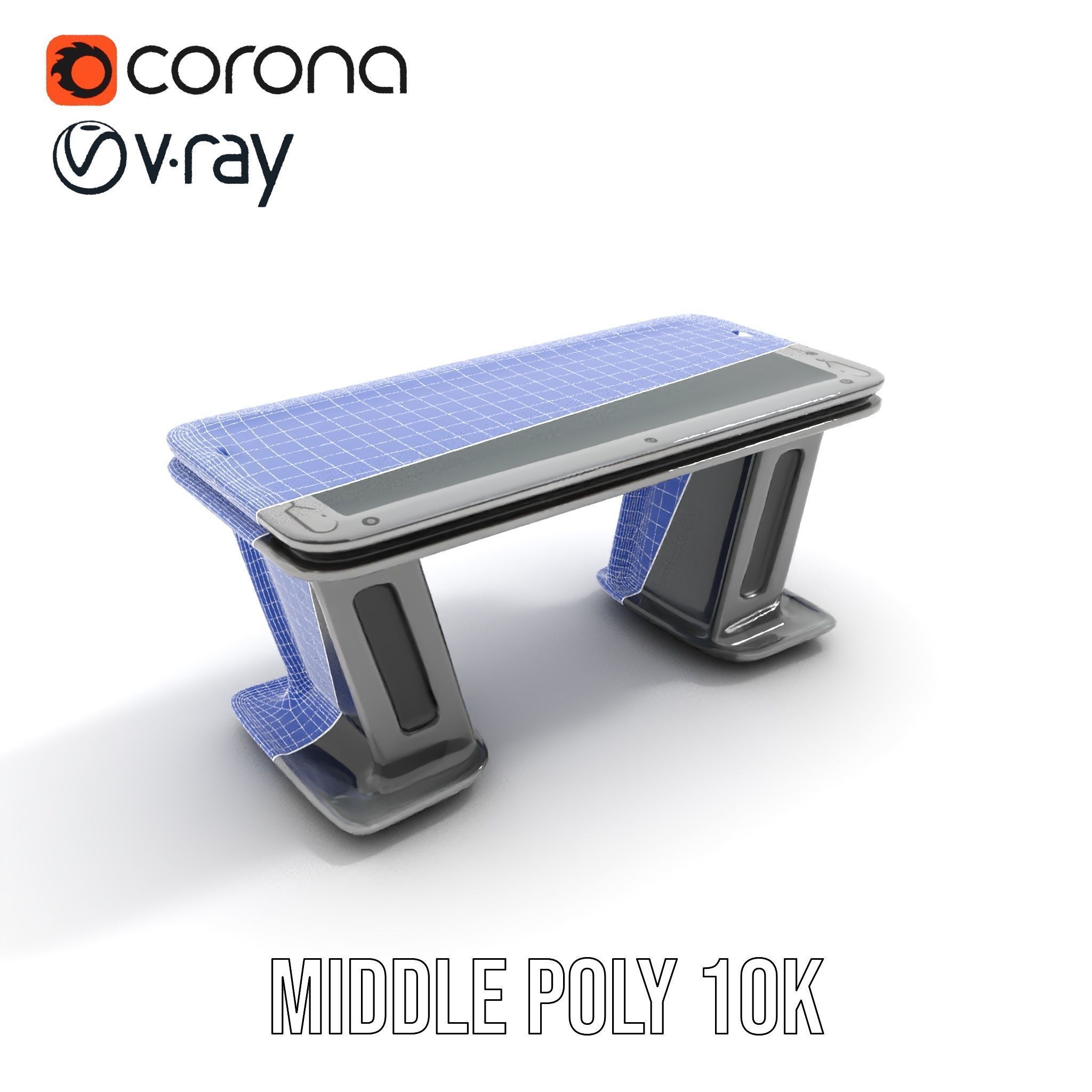 Futuristic Gaming Desk Model Pack Low-poly 3D model_18
