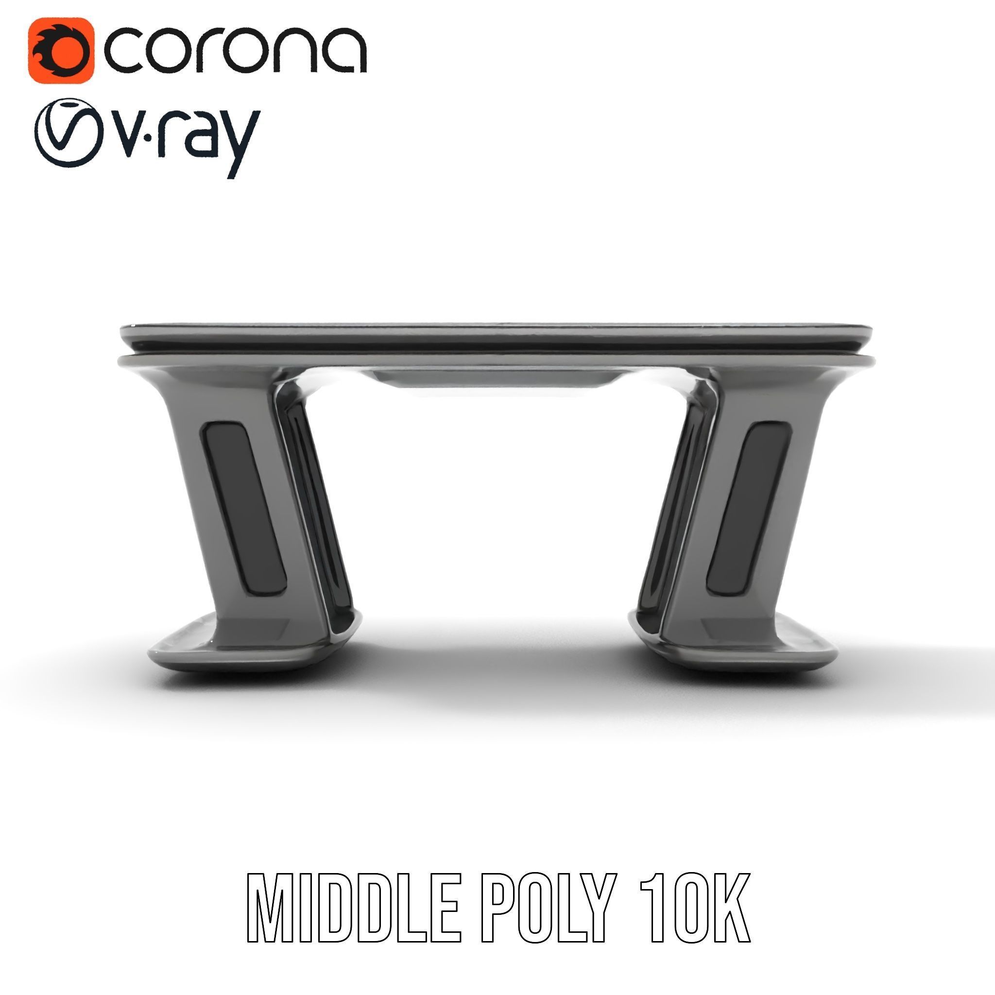 Futuristic Gaming Desk Model Pack Low-poly 3D model_5