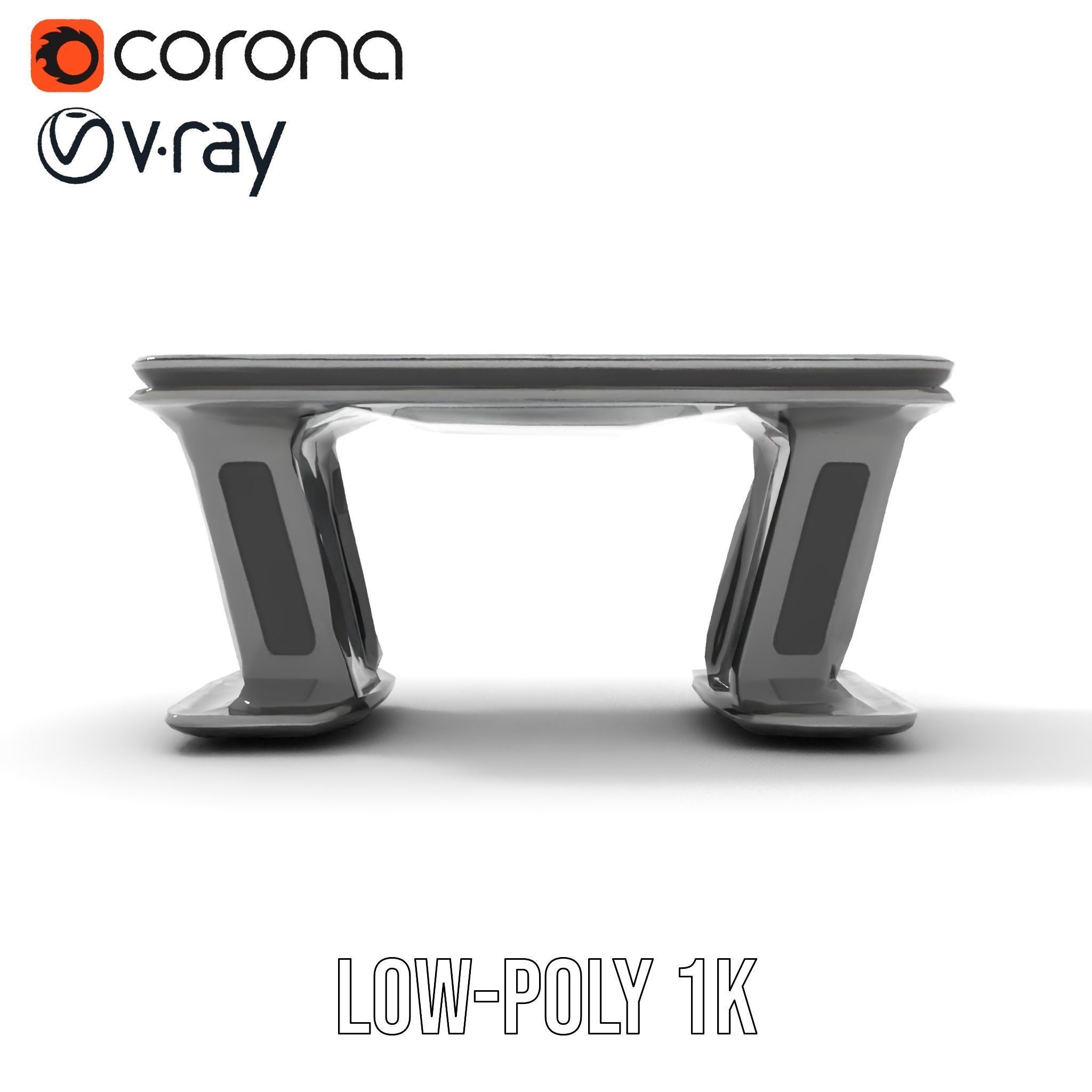 Futuristic Gaming Desk Model Pack Low-poly 3D model_16