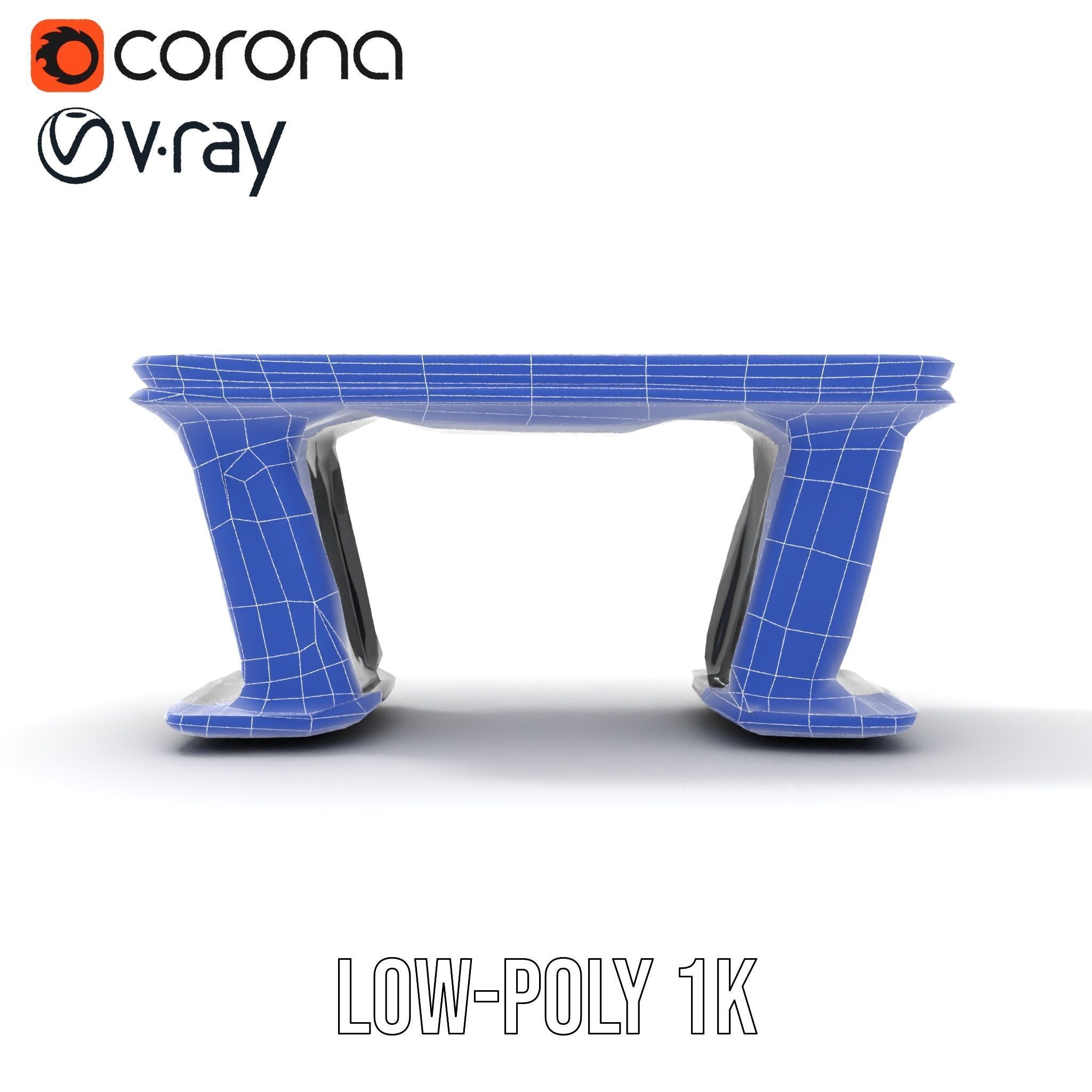 Futuristic Gaming Desk Model Pack Low-poly 3D model_22