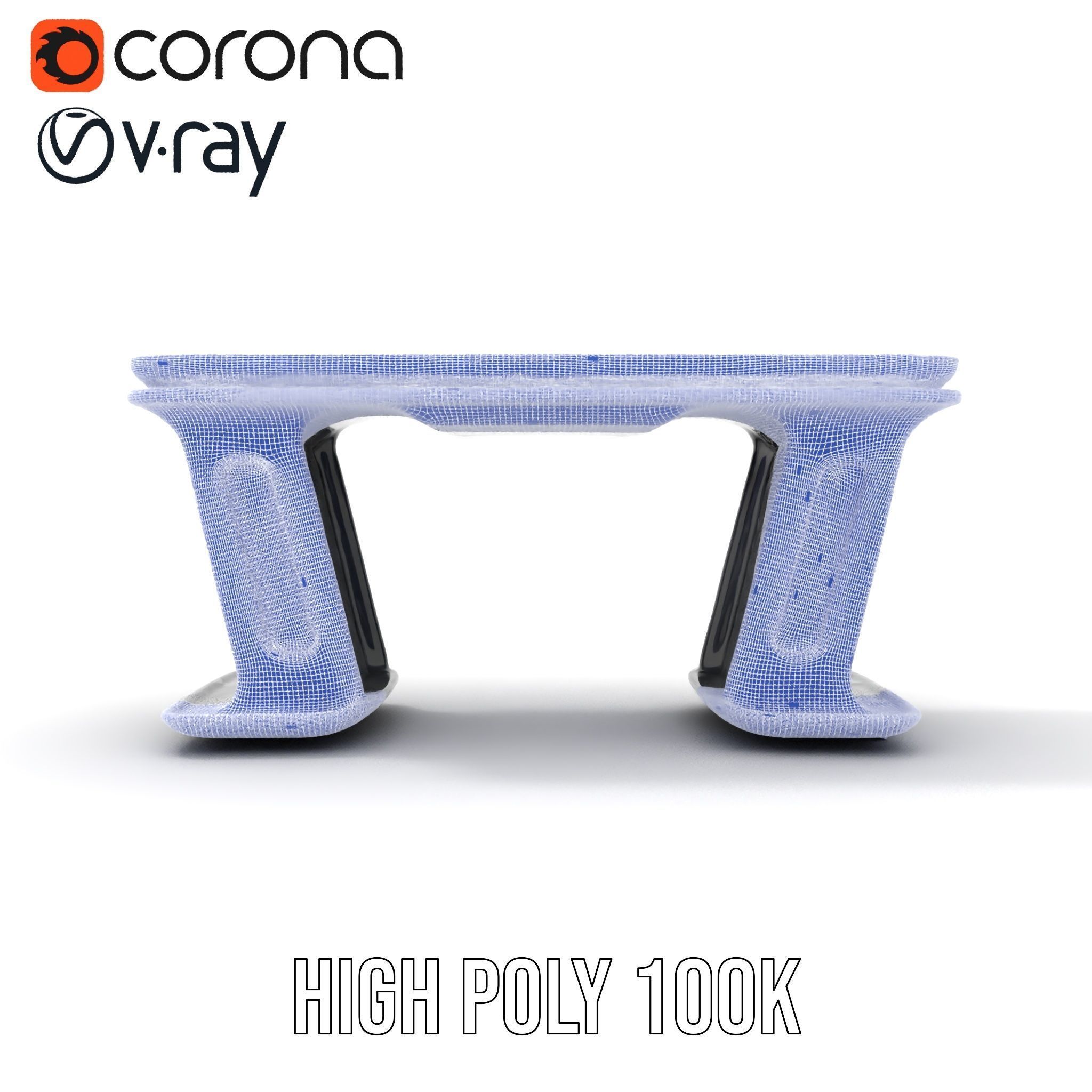 Futuristic Gaming Desk Model Pack Low-poly 3D model_34