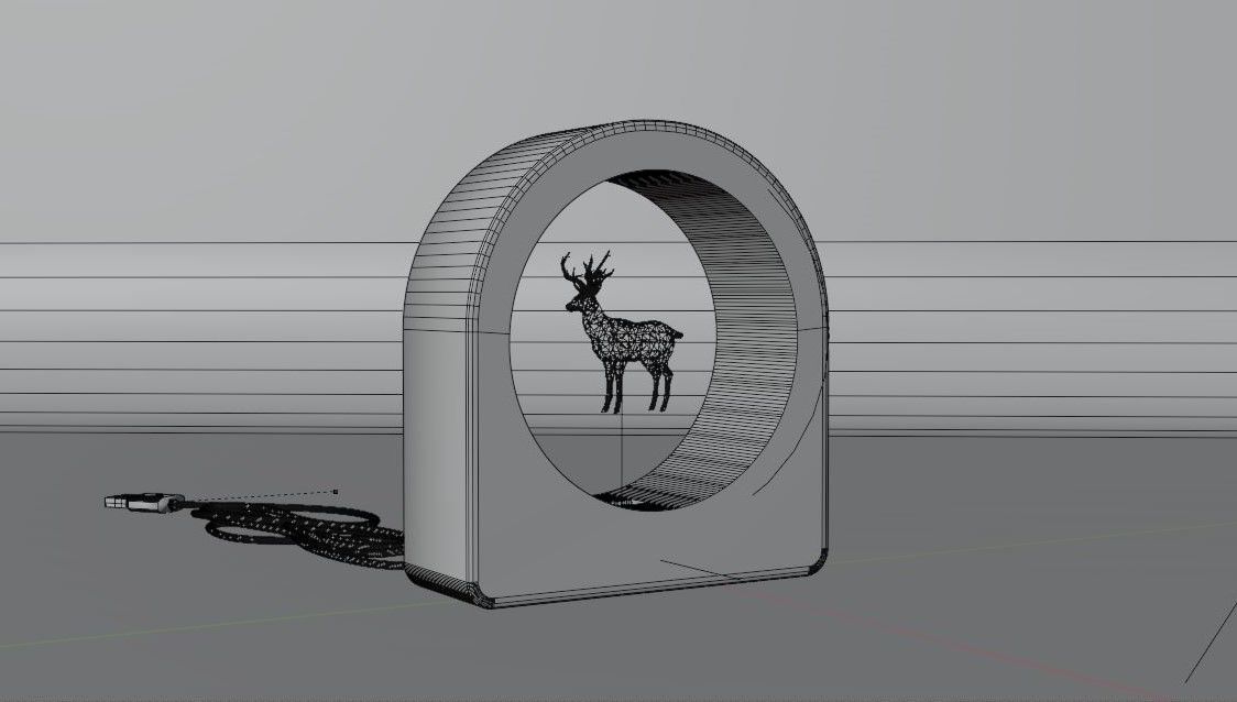 Crystal Glass Lamp 3D model_7