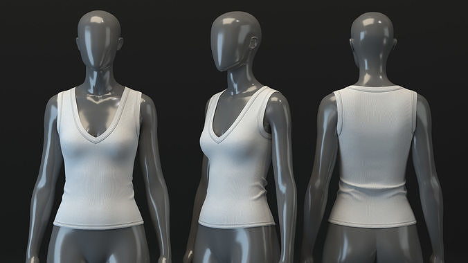 V-Neck Tank Top 3D model