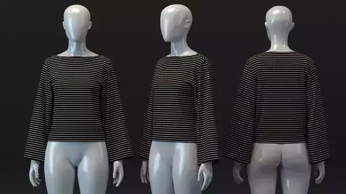 Boat Neck Striped Tee