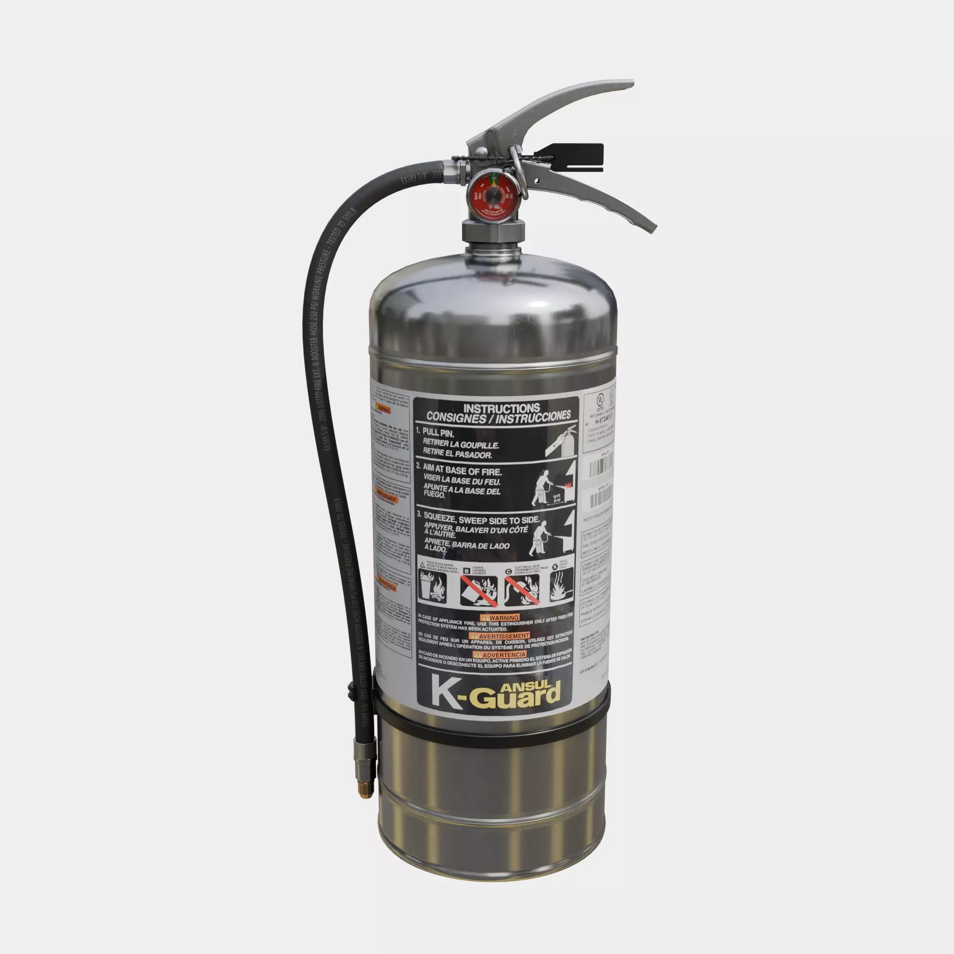 k-guard fire extinguisher Low-poly 3D model_0