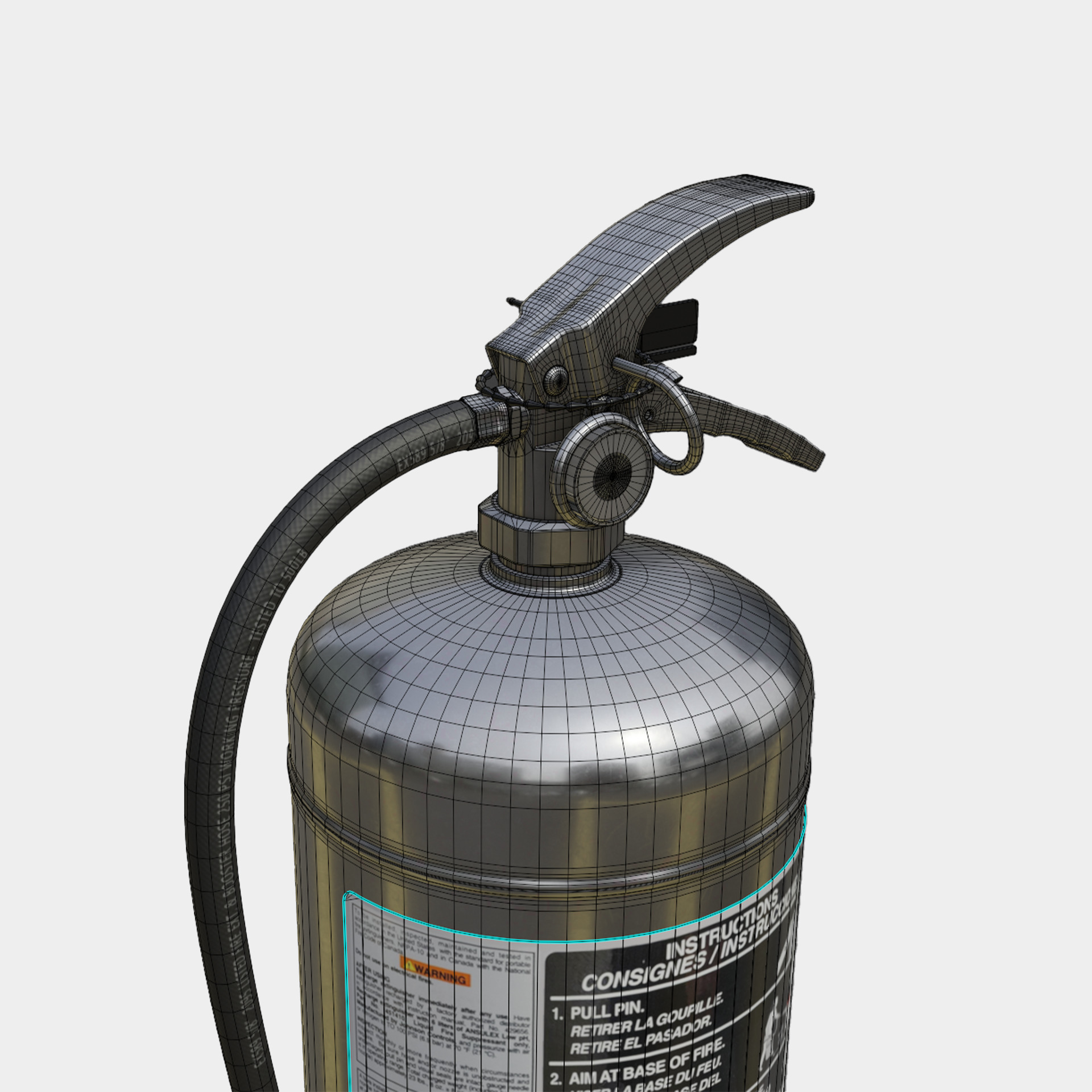k-guard fire extinguisher Low-poly 3D model_7
