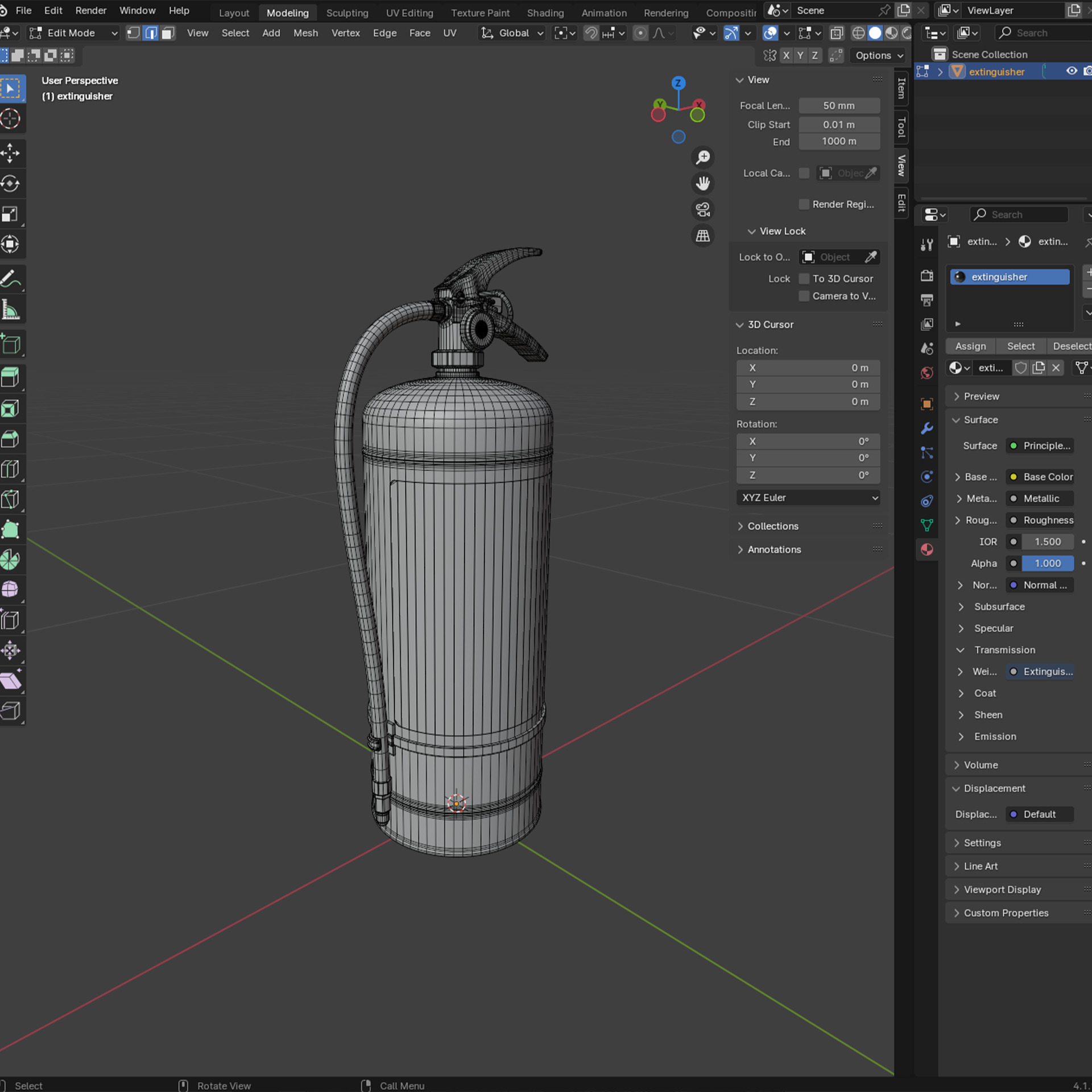 k-guard fire extinguisher Low-poly 3D model_8