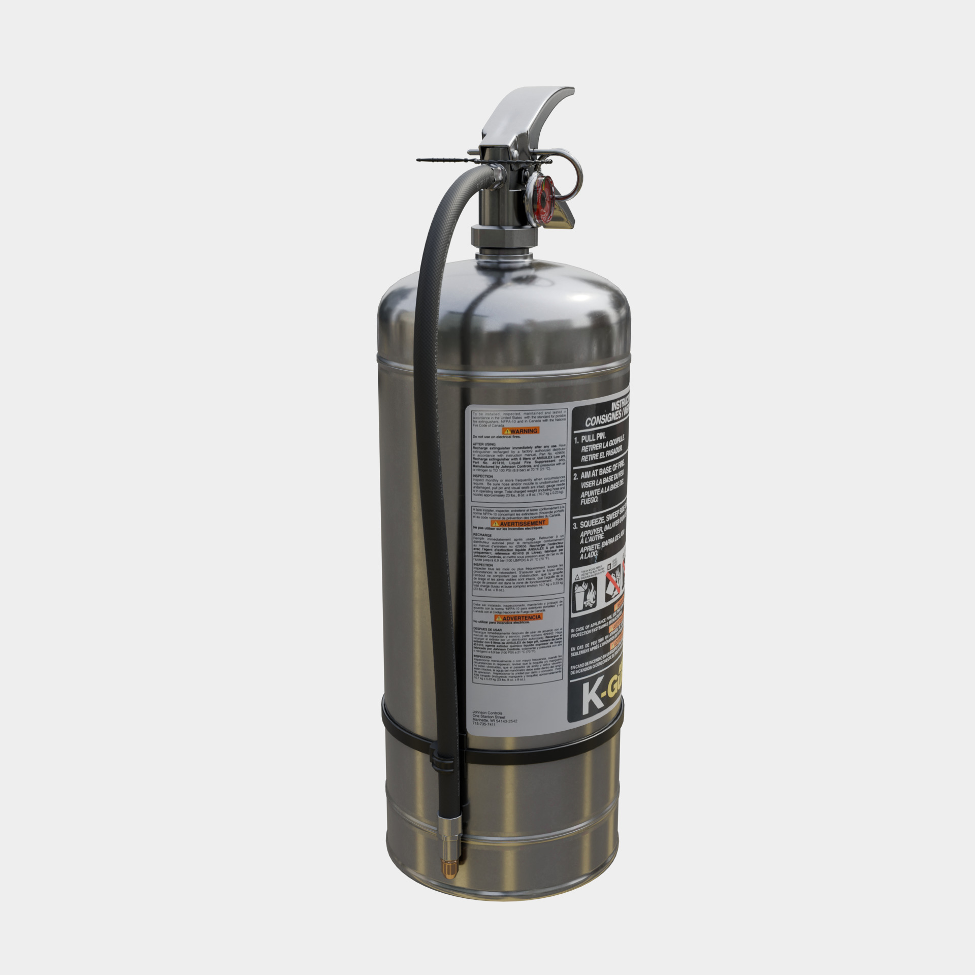 k-guard fire extinguisher Low-poly 3D model_1