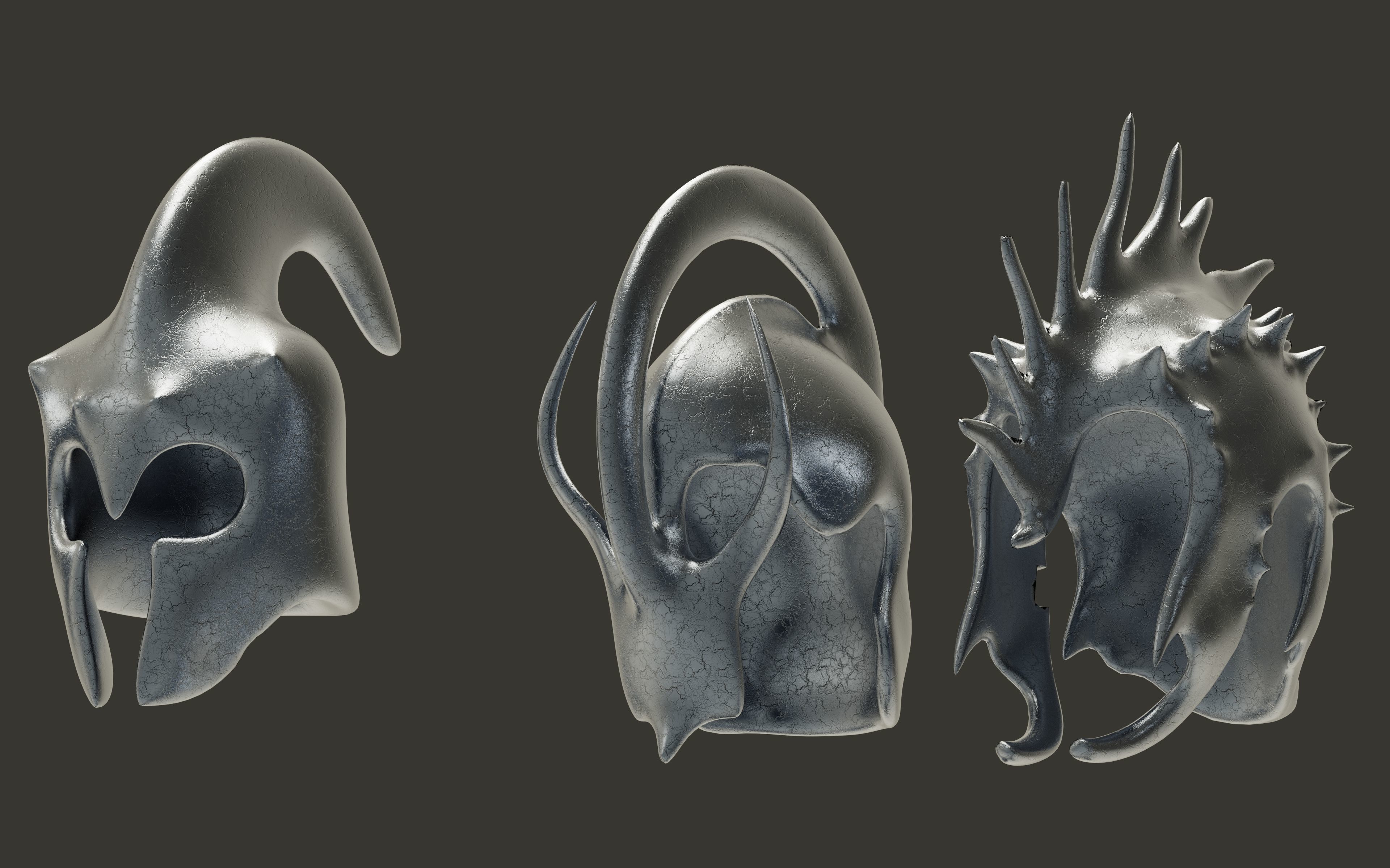 50 Model of warrior helmet-weapons and armor-Vol 03 Low-poly 3D model_20