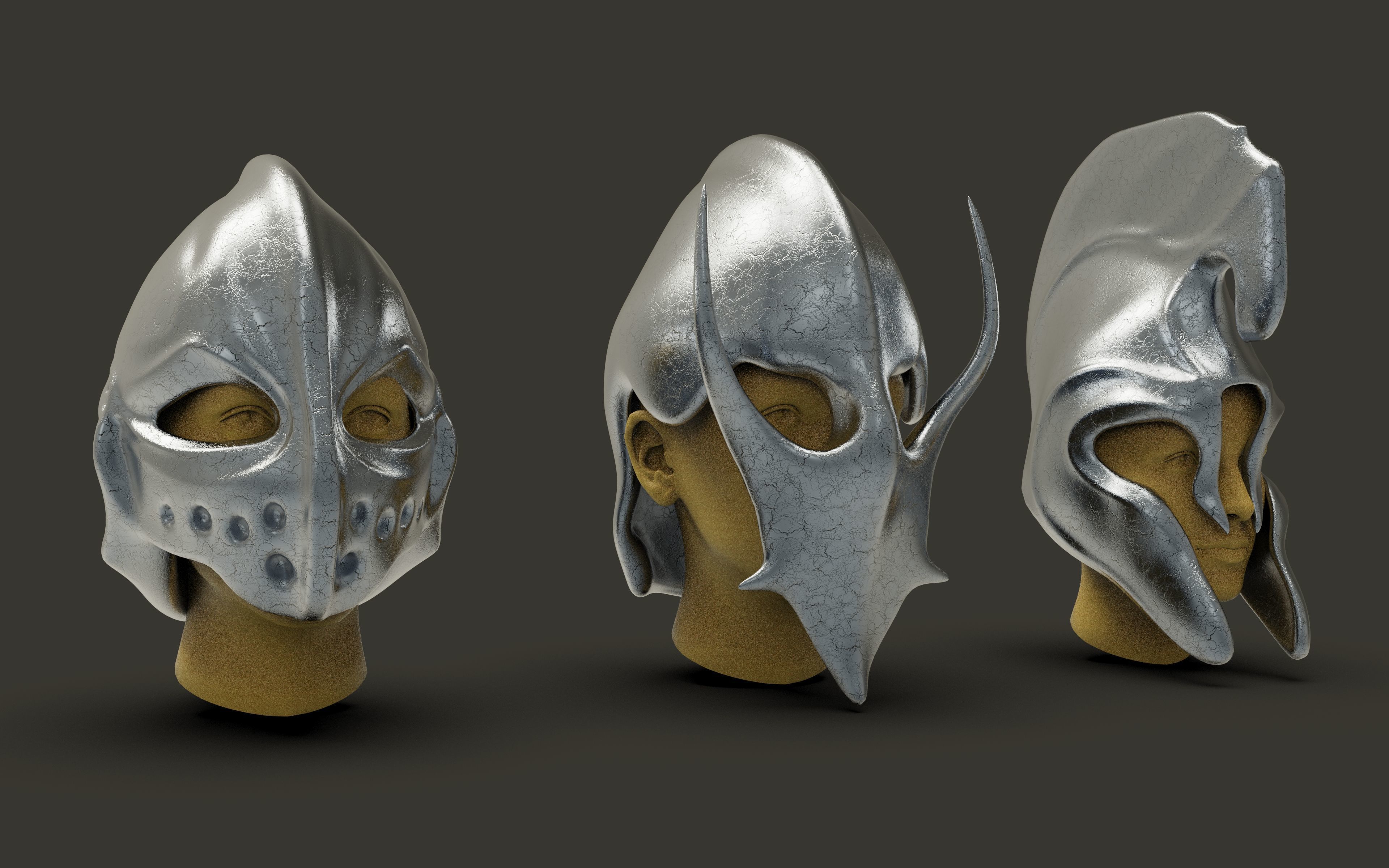 50 Model of warrior helmet-weapons and armor-Vol 03 Low-poly 3D model_22