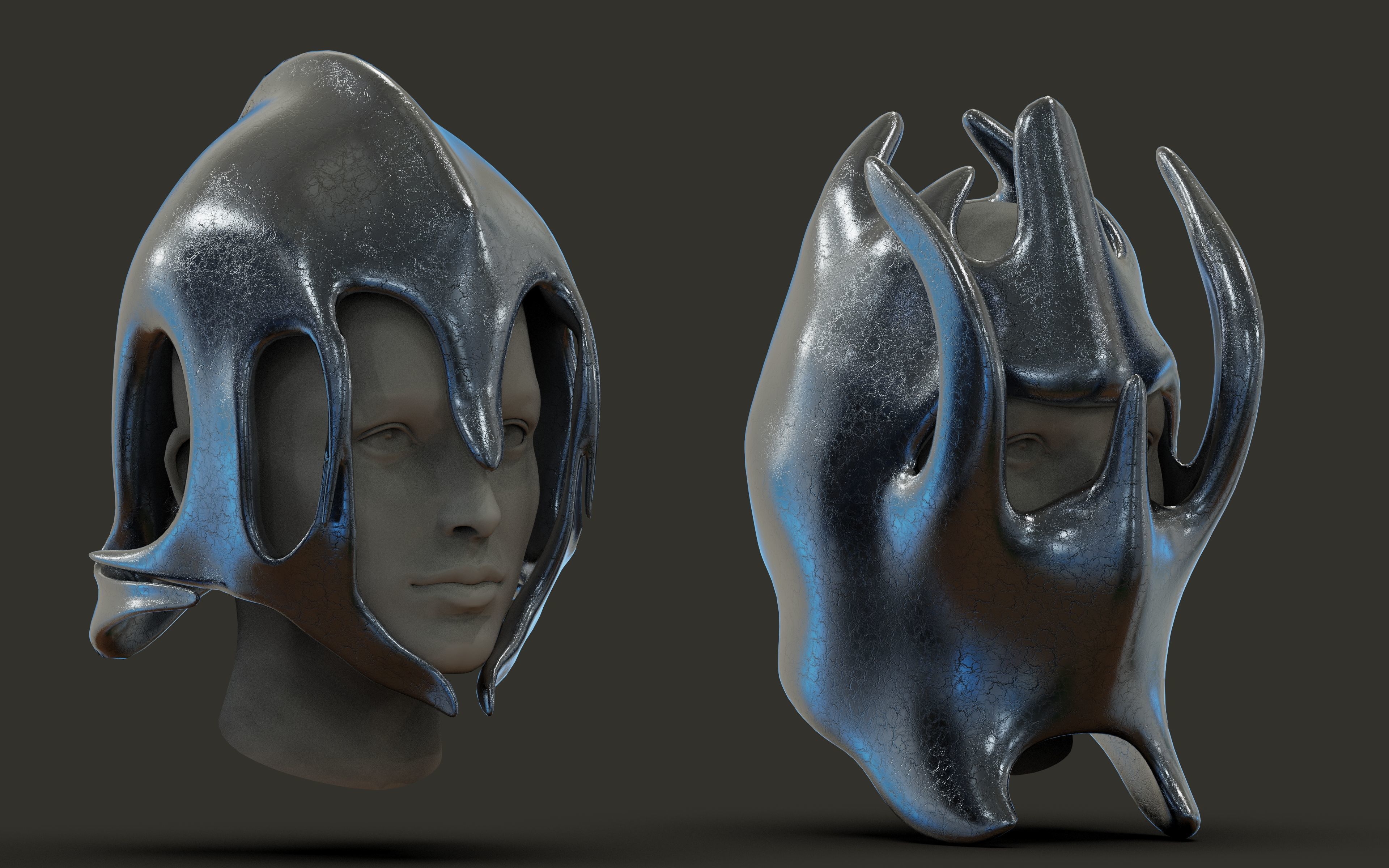 50 Model of warrior helmet-weapons and armor-Vol 03 Low-poly 3D model_24