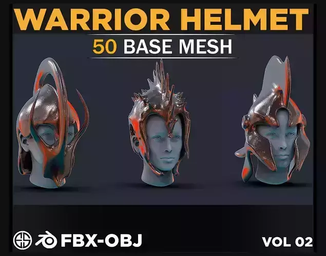 50 Model of warrior helmet-weapons and armor-Vol 03