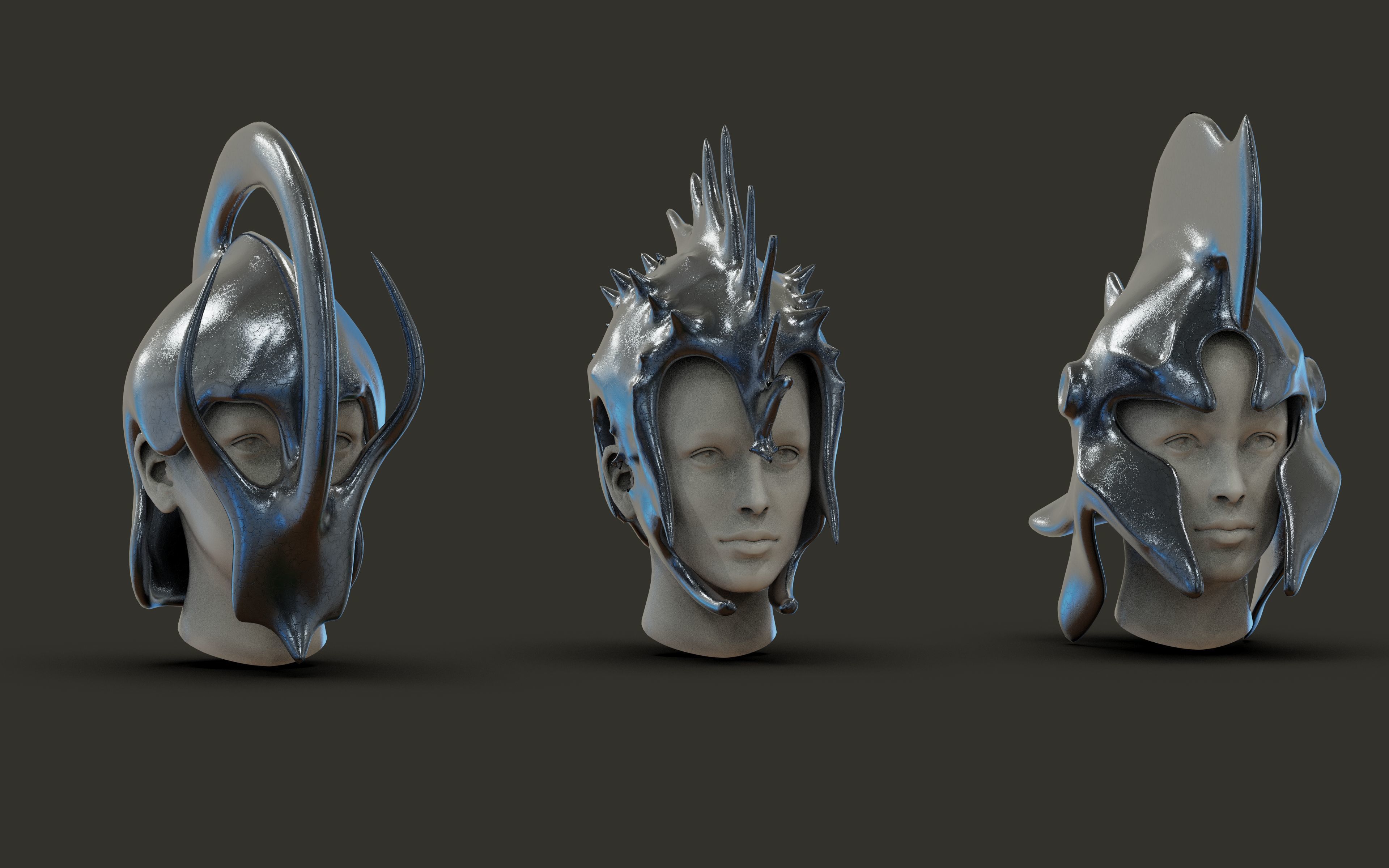 50 Model of warrior helmet-weapons and armor-Vol 03 Low-poly 3D model_23