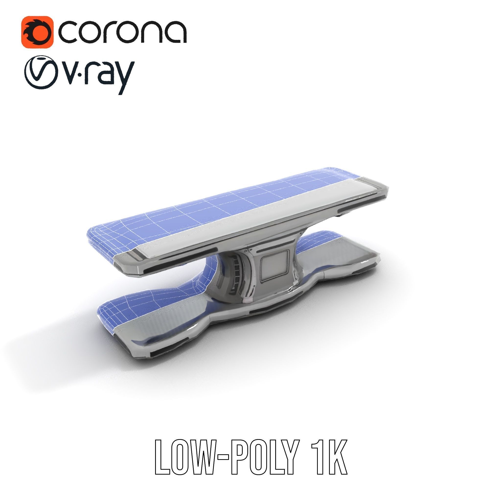 Futuristic Control Console model pack with hightech features Low-poly 3D model_31