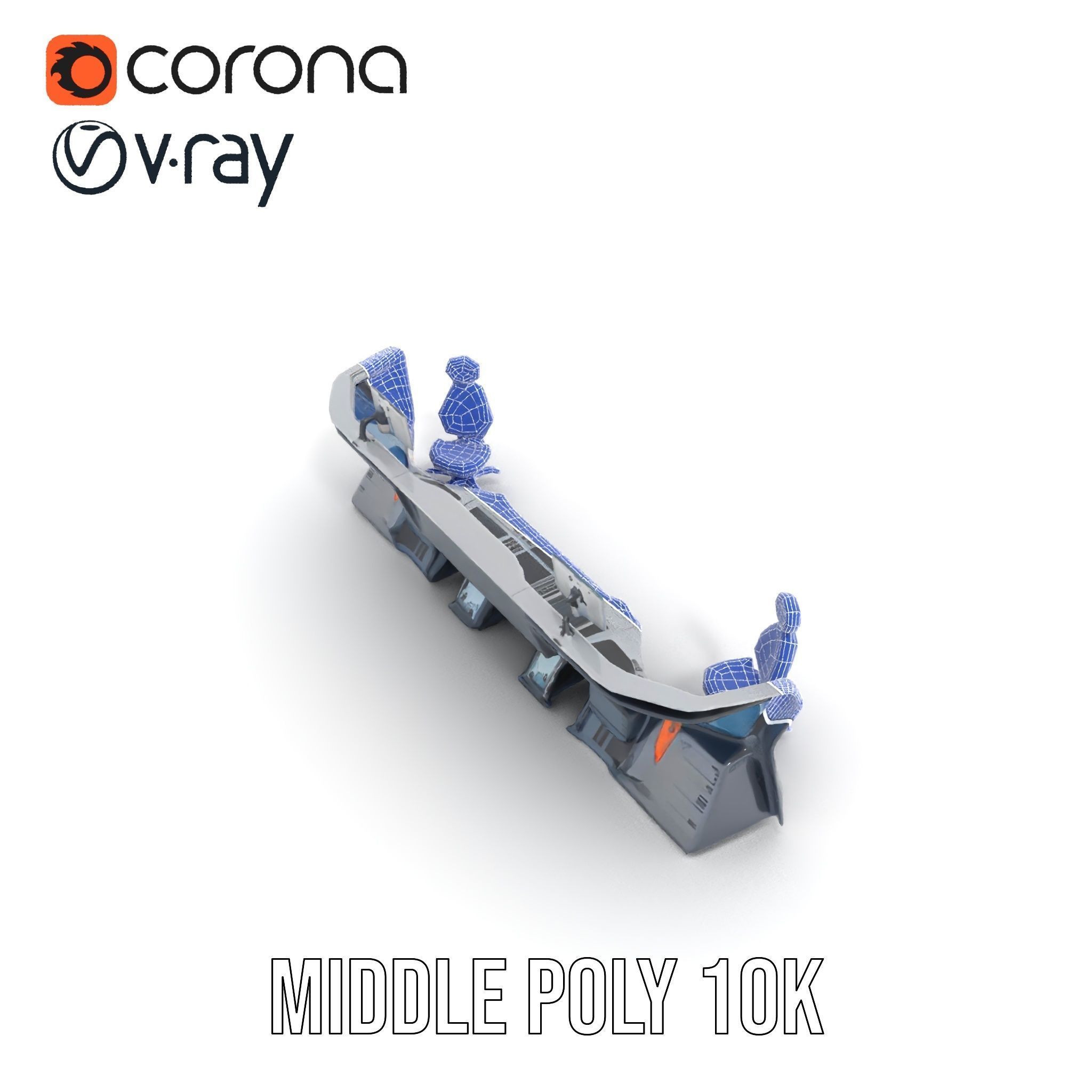 Futuristic Control Room Console model pack Low-poly 3D model_29