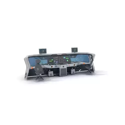 Futuristic Control Room Console model pack Low-poly 3D model