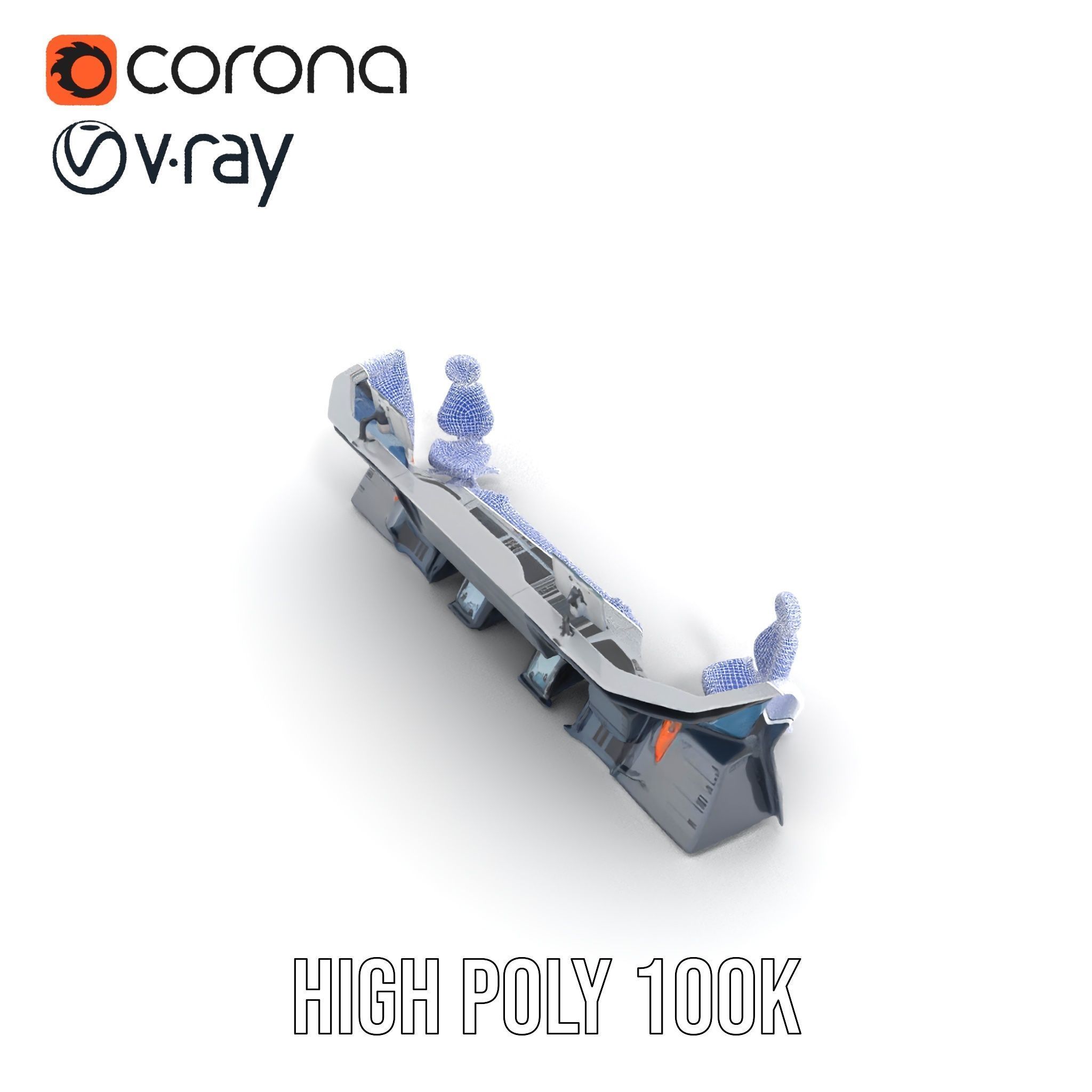 Futuristic Control Room Console model pack Low-poly 3D model_32