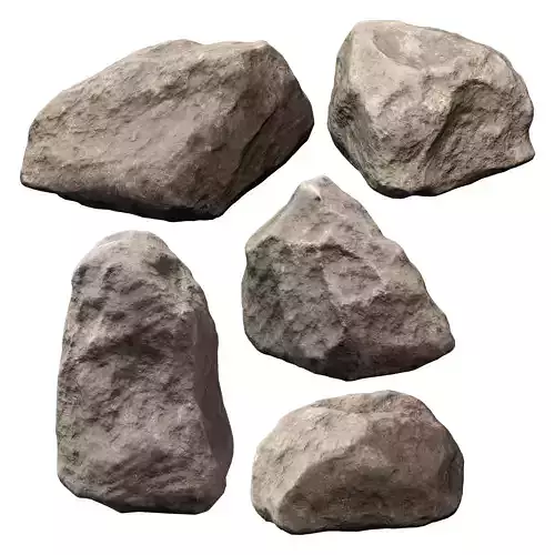 Low Poly Rocks Set 07 3D model