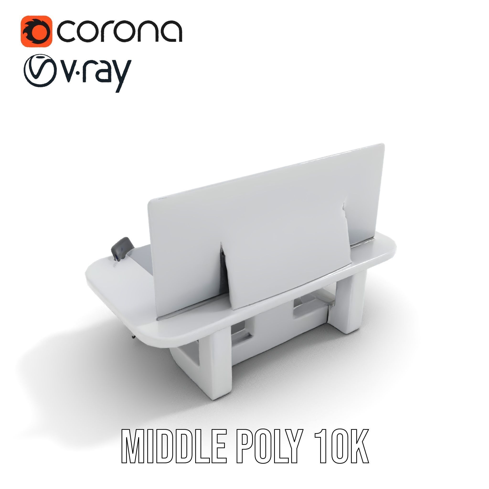 Futuristic Command Center Desk and Chair Model Pack Low-poly 3D model_11