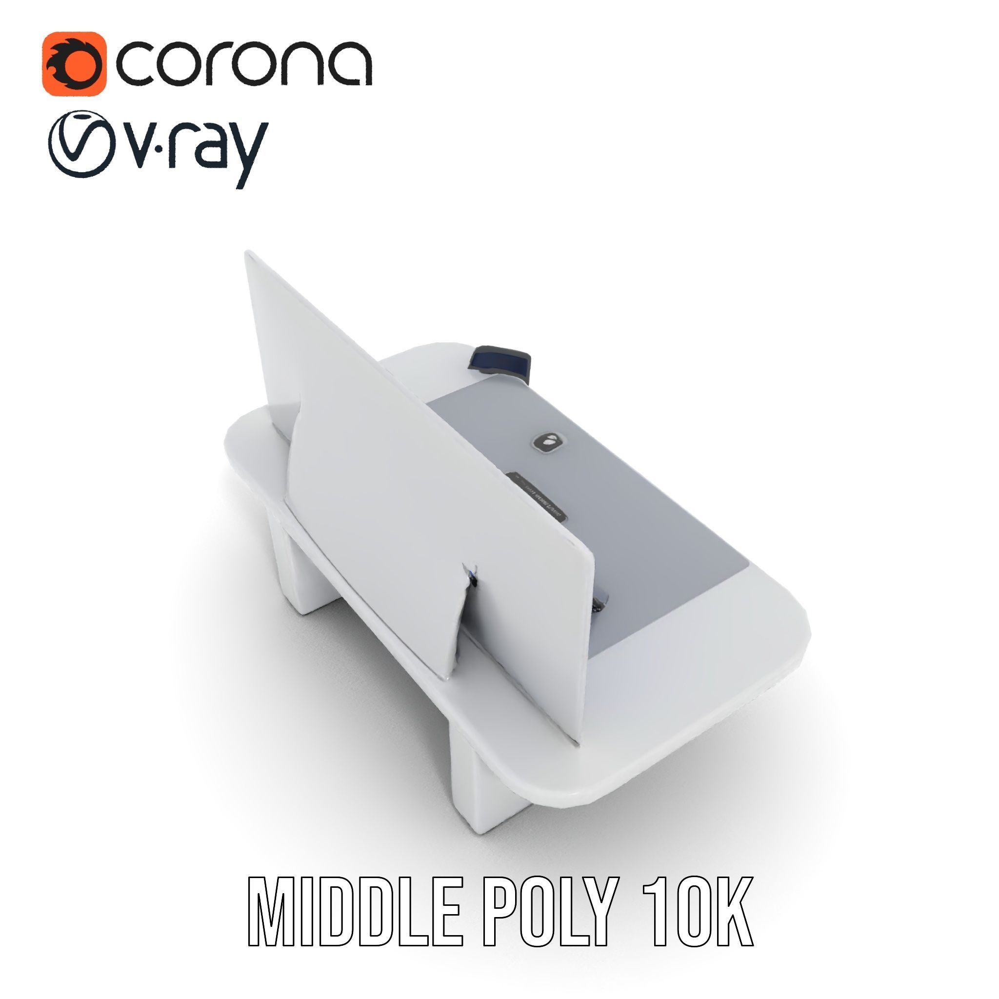 Futuristic Command Center Desk and Chair Model Pack Low-poly 3D model_6