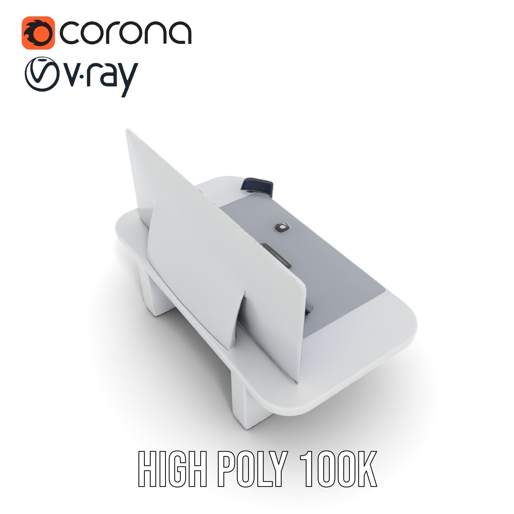 Futuristic Command Center Desk and Chair Model Pack Low-poly 3D model_20