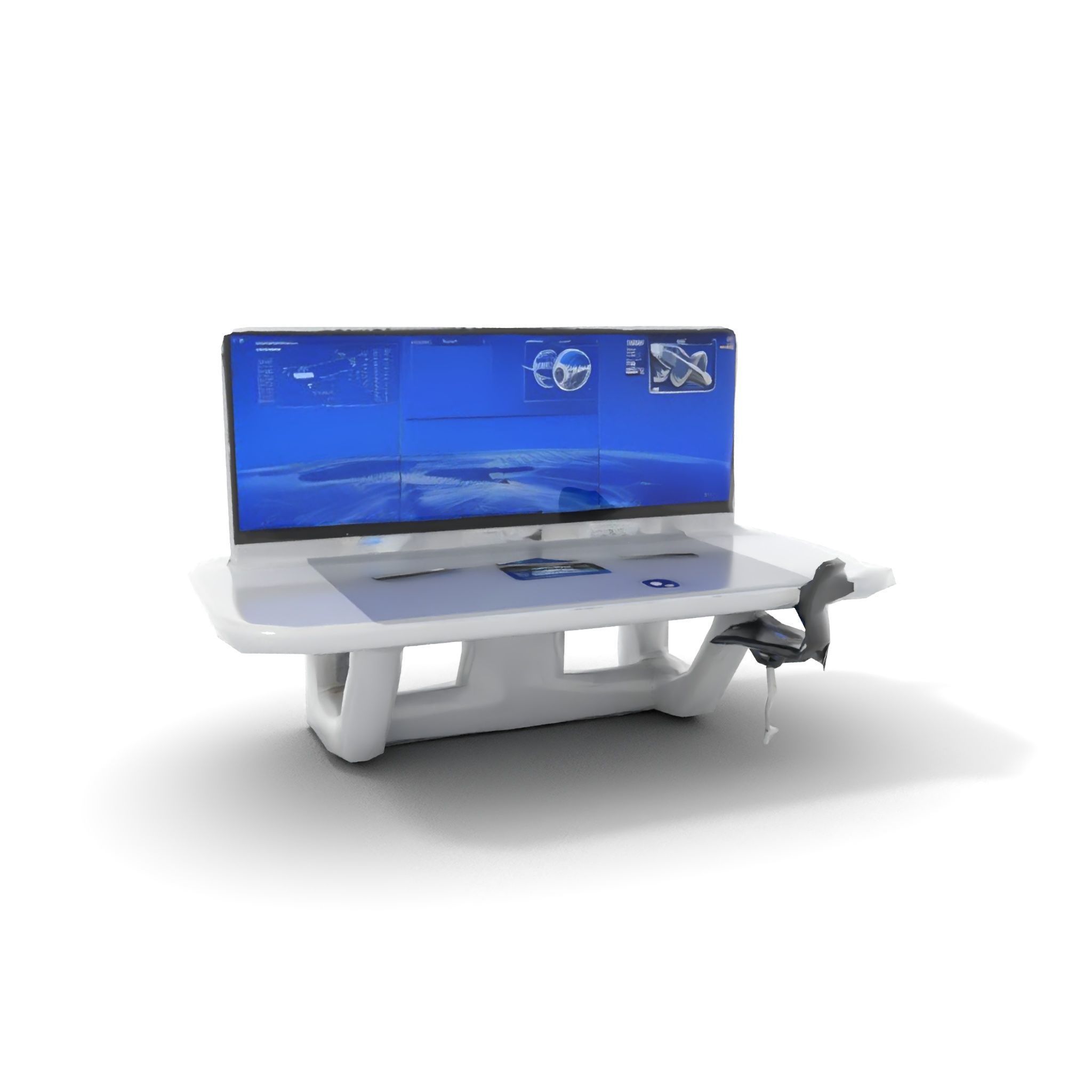 Futuristic Command Center Desk and Chair Model Pack Low-poly 3D model_14