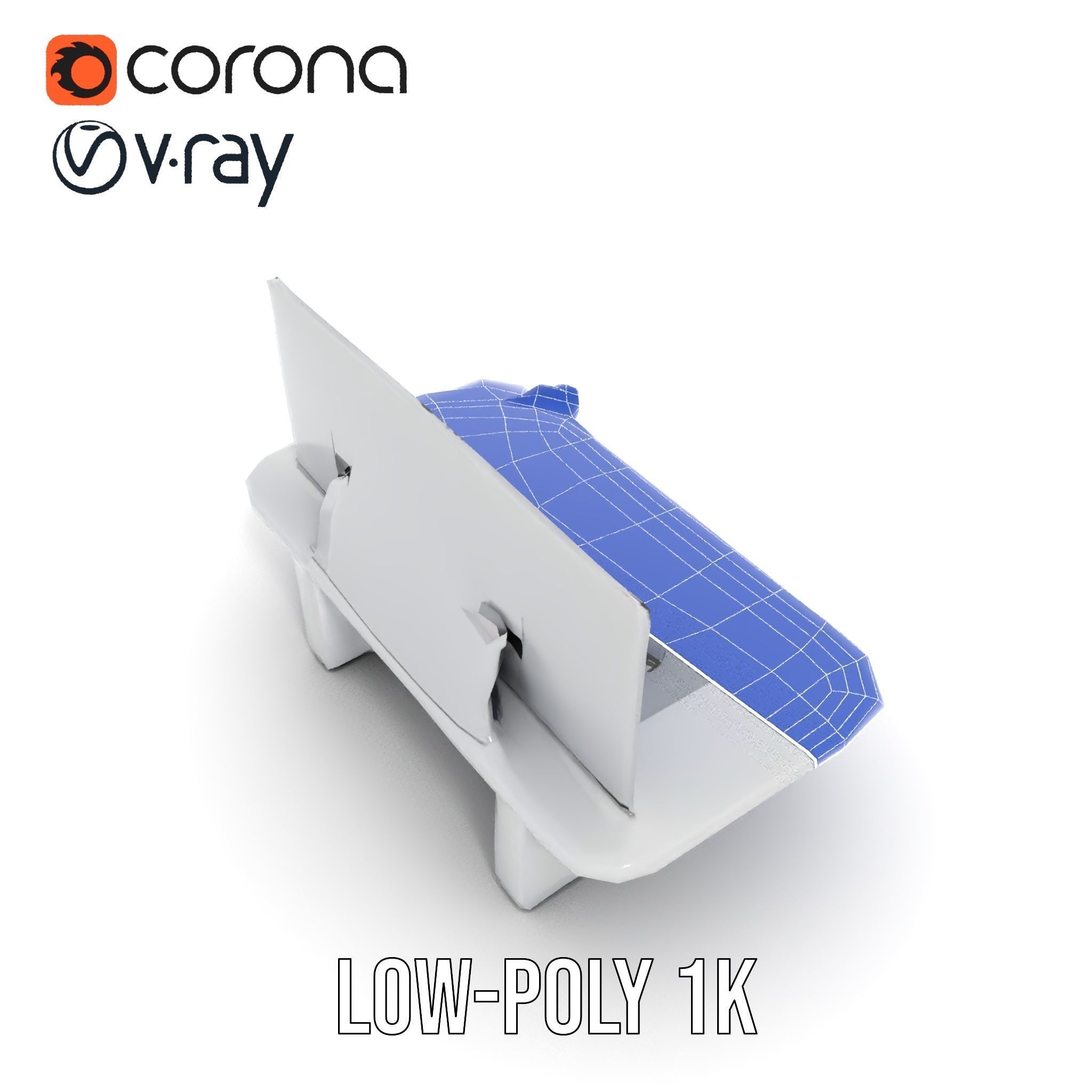 Futuristic Command Center Desk and Chair Model Pack Low-poly 3D model_25