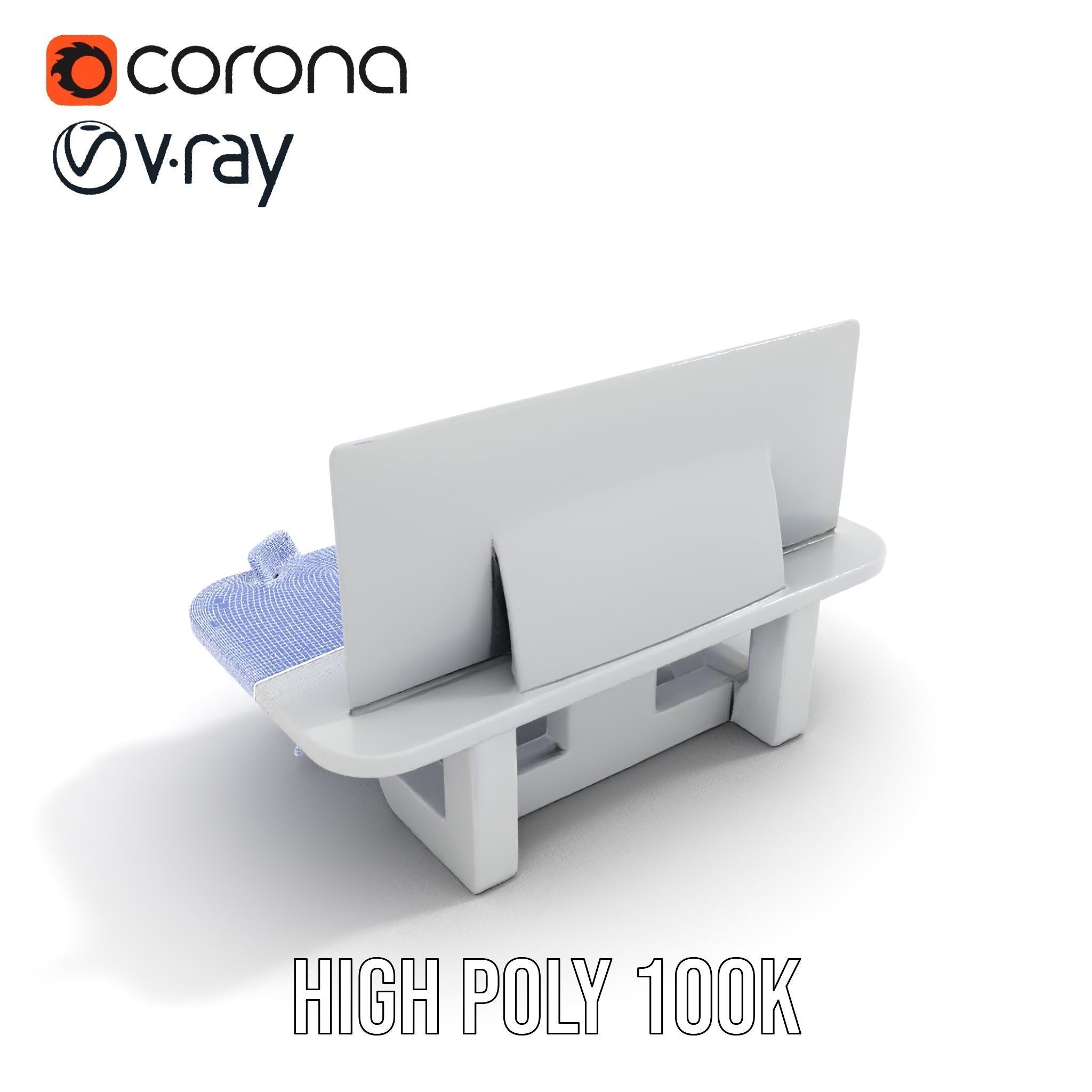 Futuristic Command Center Desk and Chair Model Pack Low-poly 3D model_32